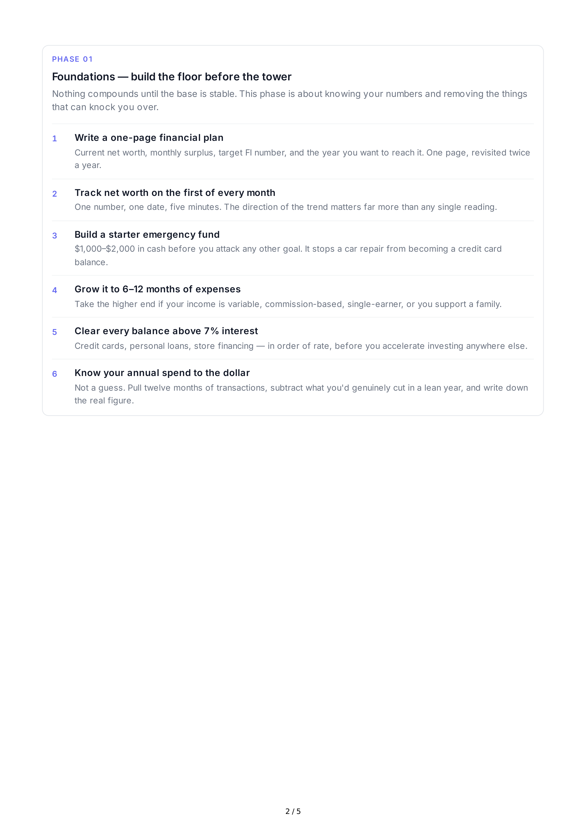 Financial Independence Life Goals — page 2