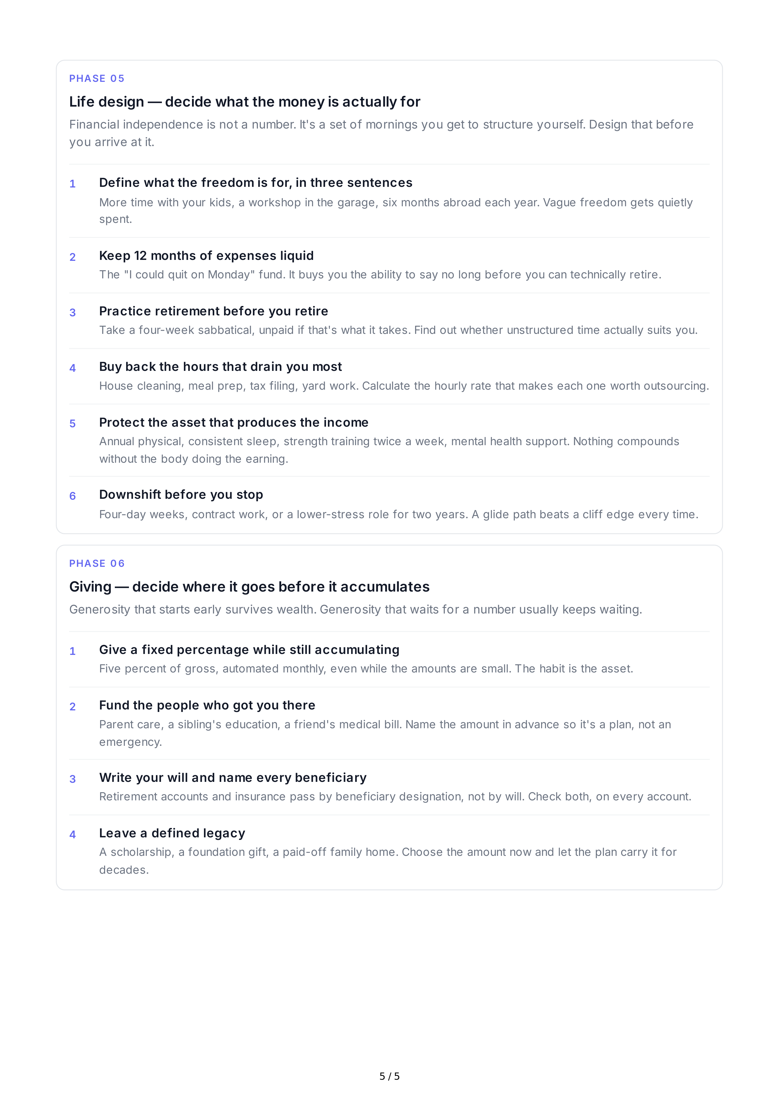 Financial Independence Life Goals — page 5