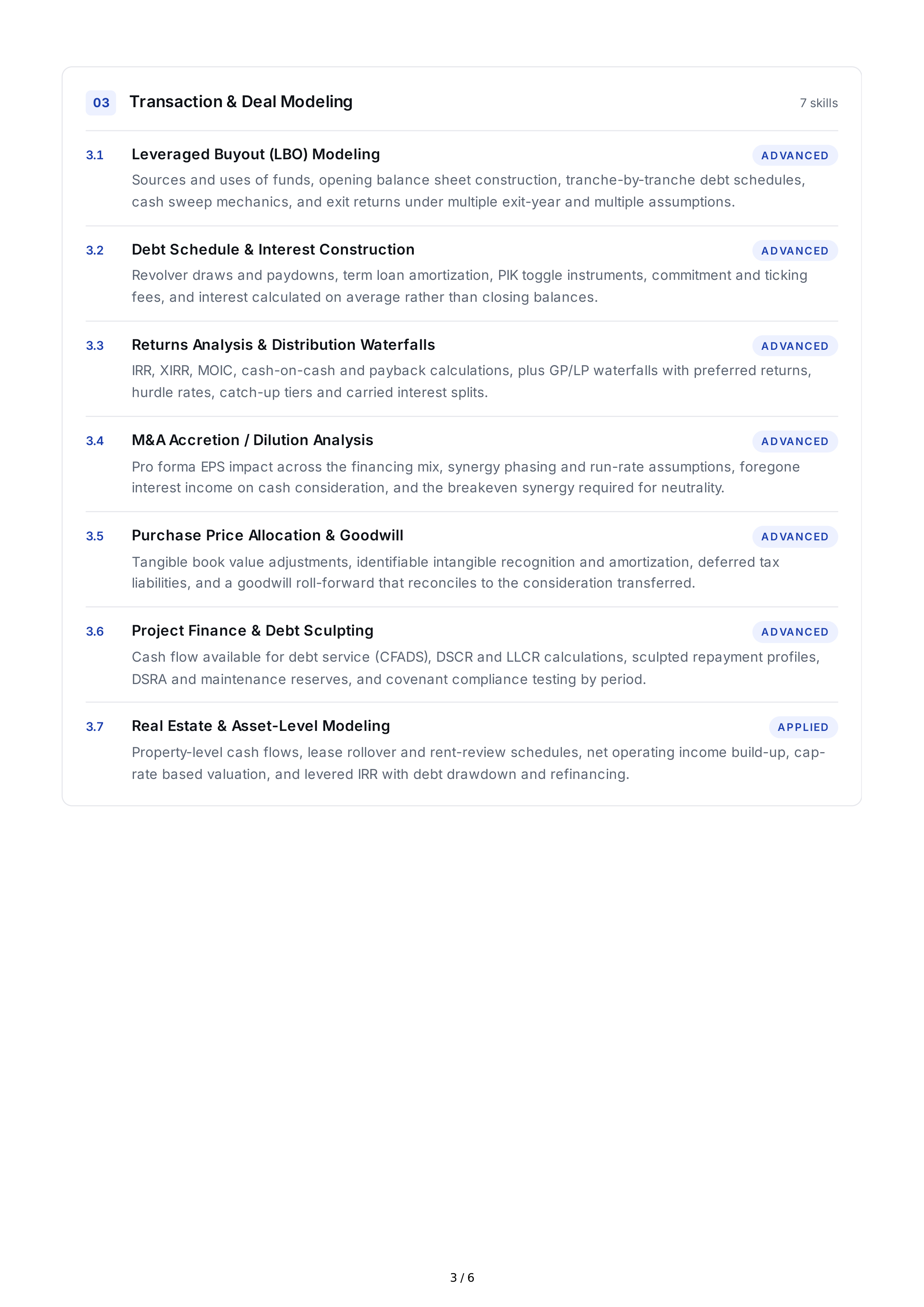 Financial Modeling Hard Skills — page 3