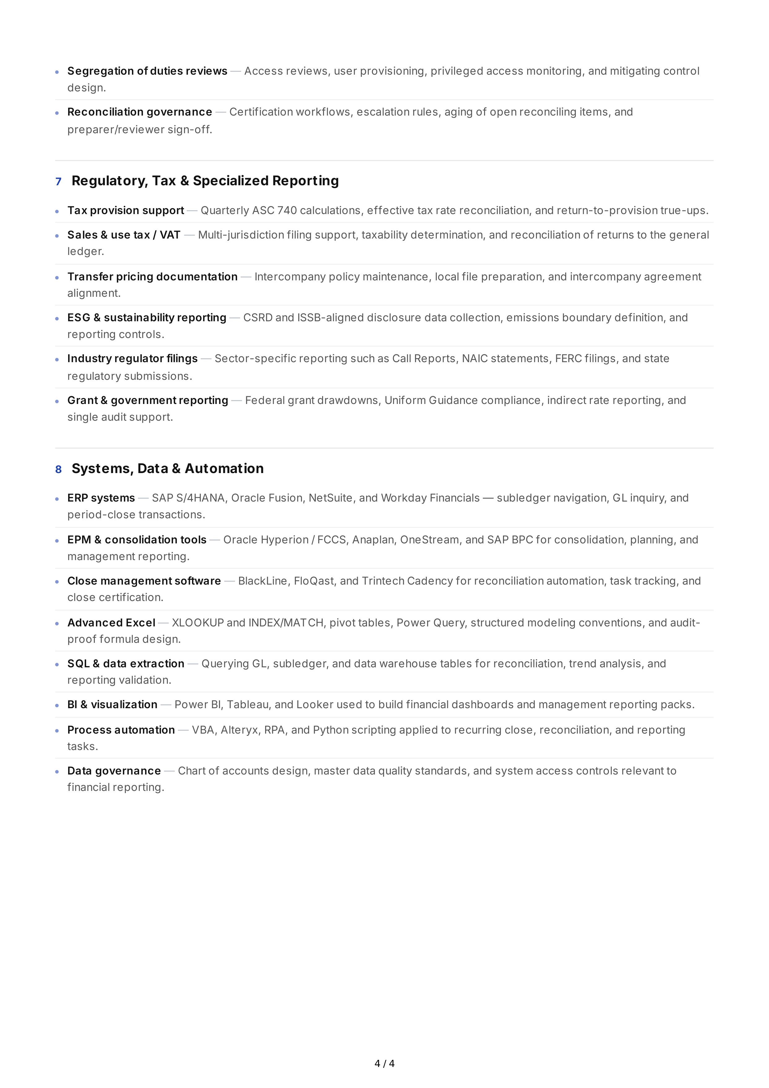 Financial Reporting Hard Skills — page 4