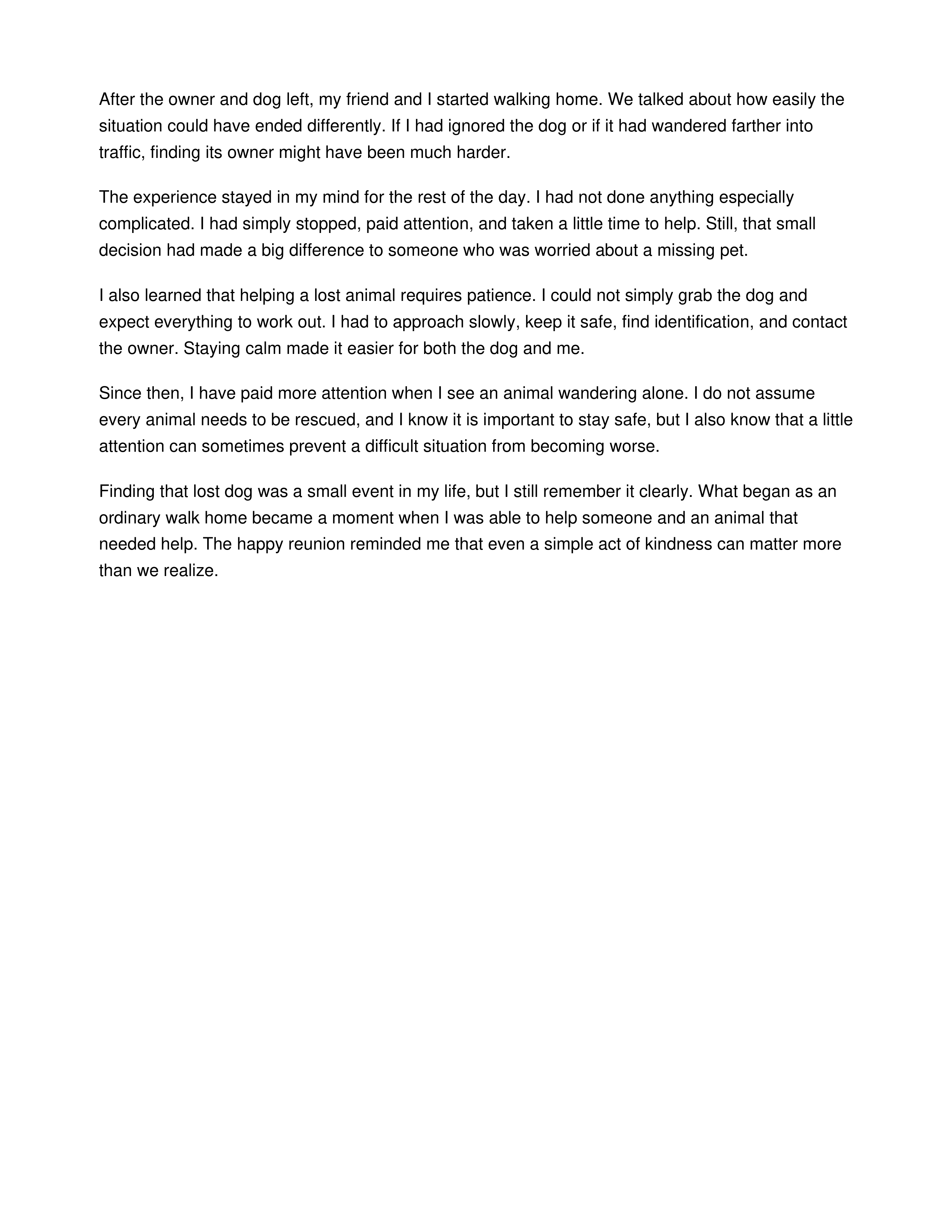 Finding a Lost Animal Personal Narrative — page 2