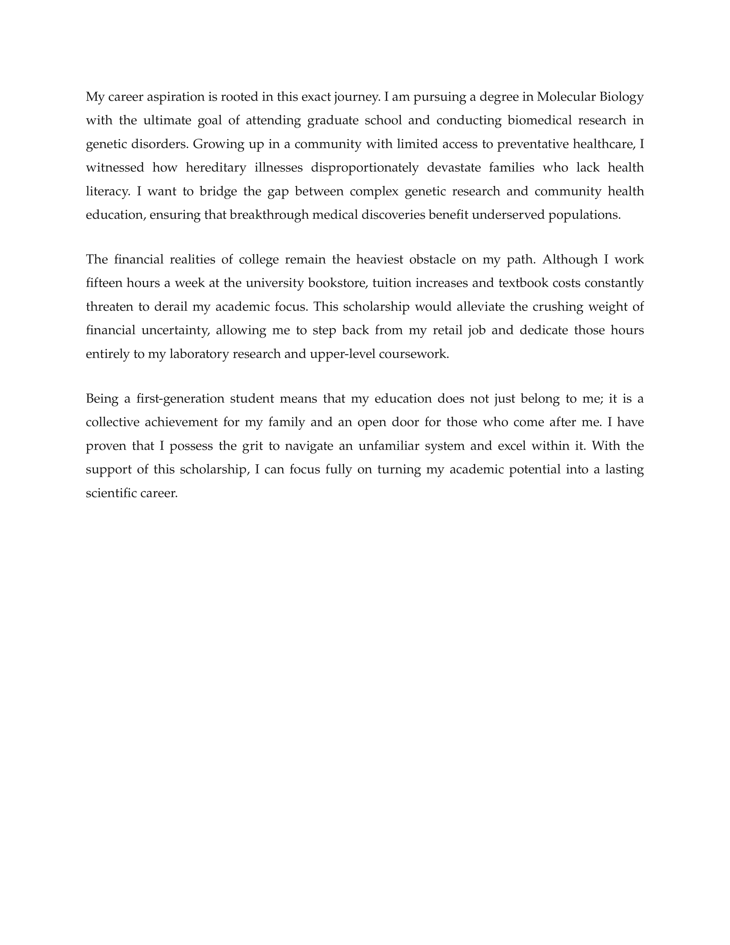 First Generation College Student Scholarship Essay — page 2