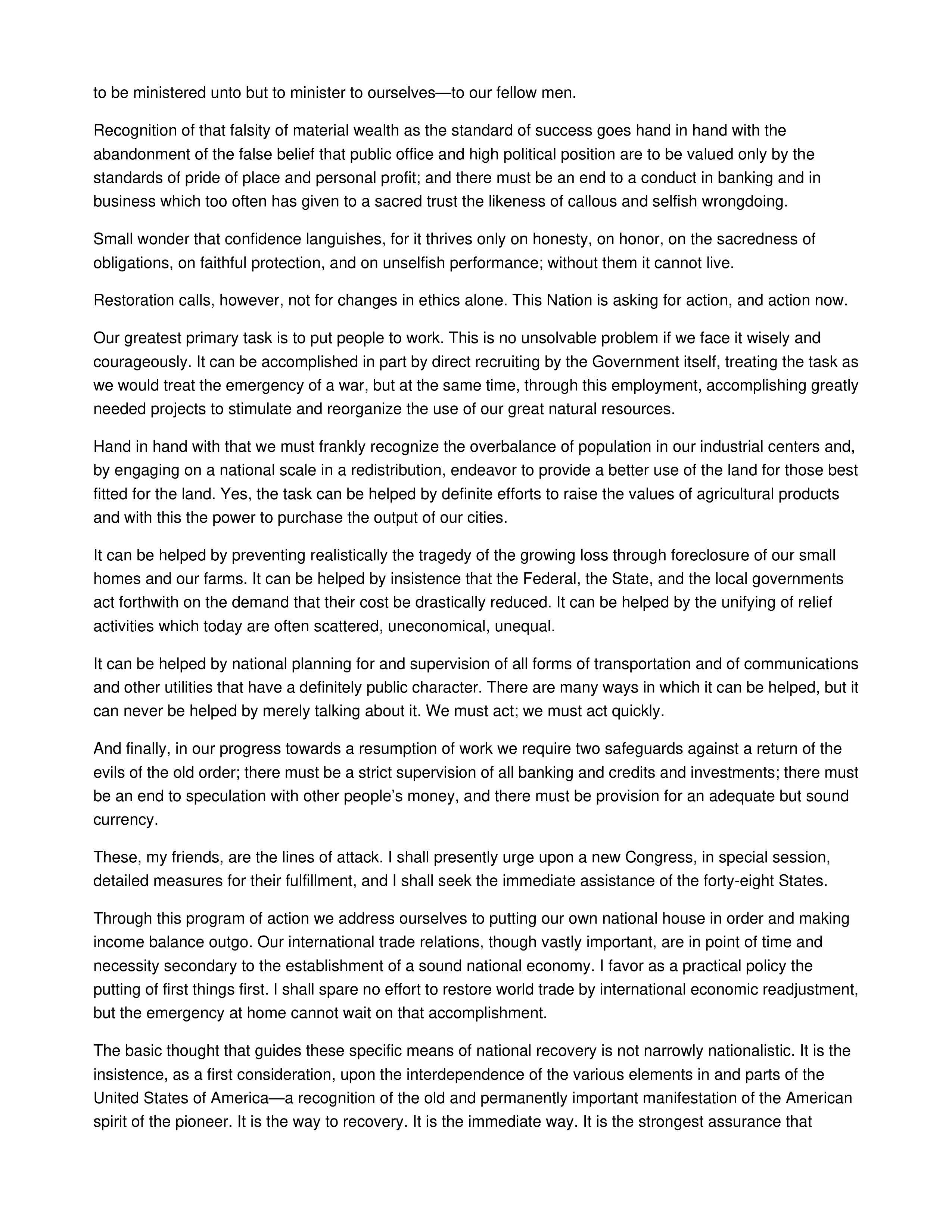First Inaugural Address Persuasive Speech — page 2
