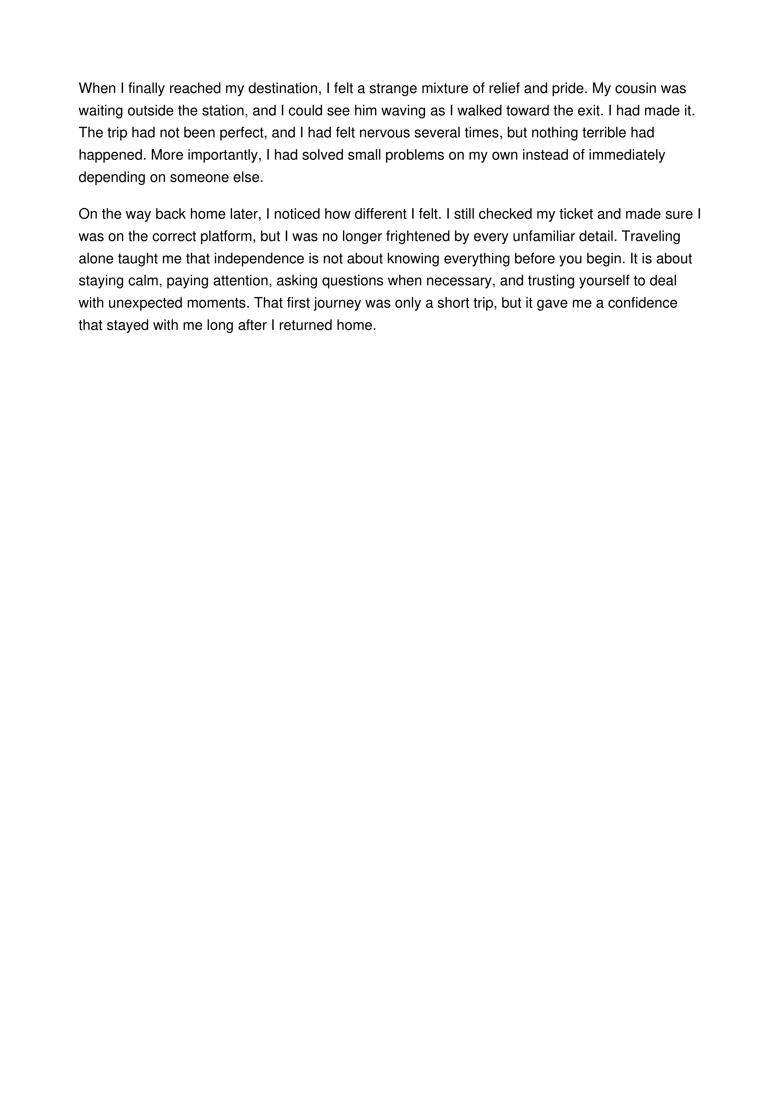 First Time Traveling Alone Personal Narrative — page 2