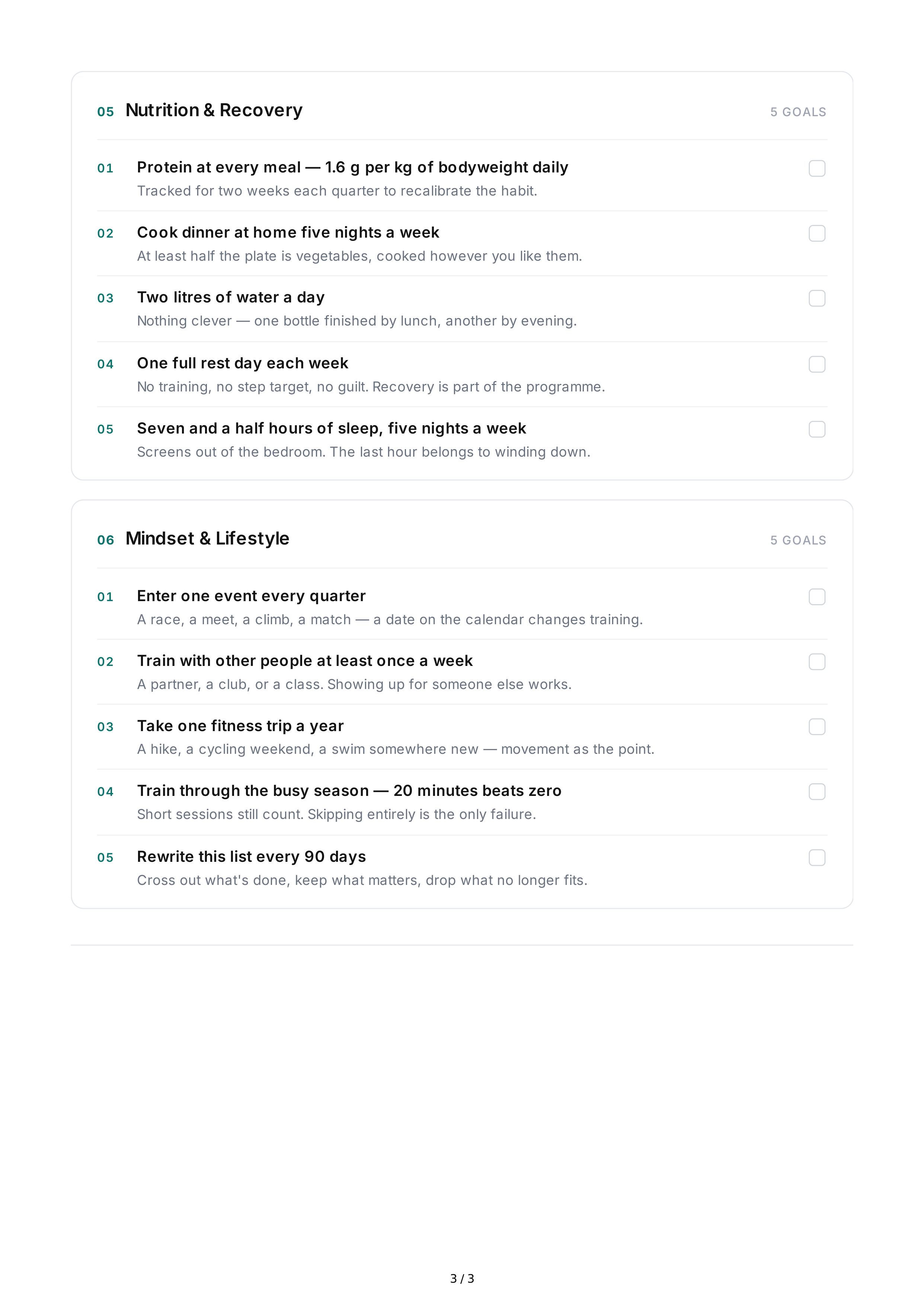 Fitness Life Goals — page 3