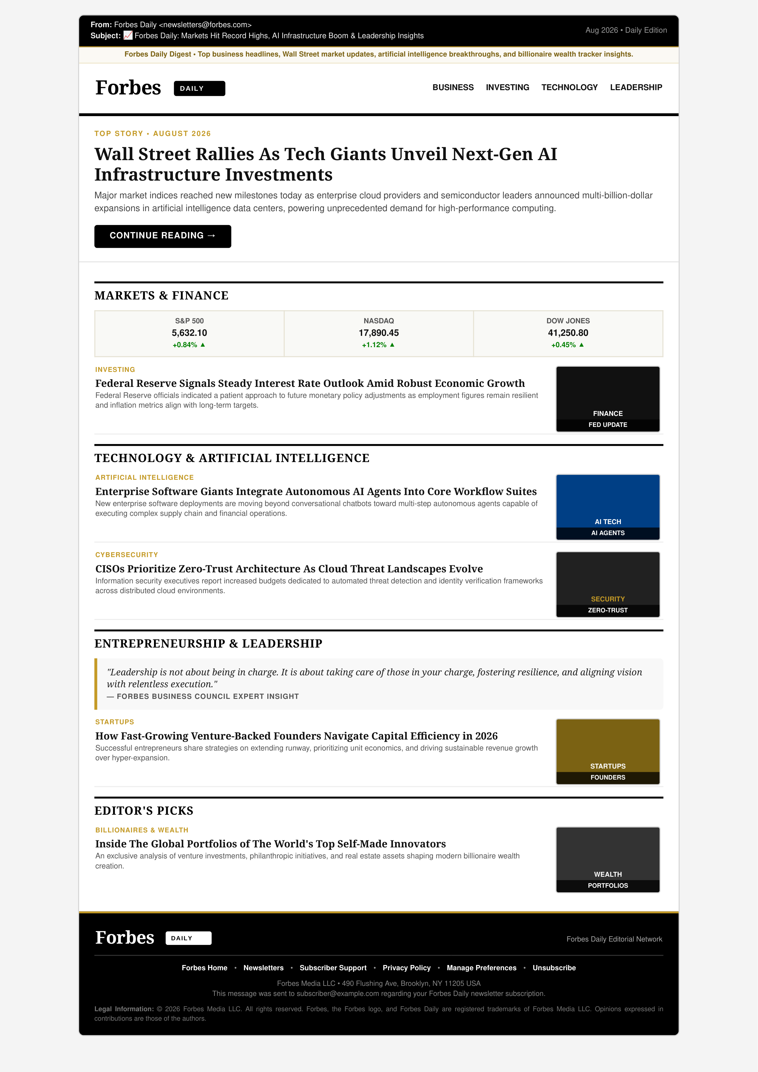Forbes Daily Digest Email Newsletter — page 1