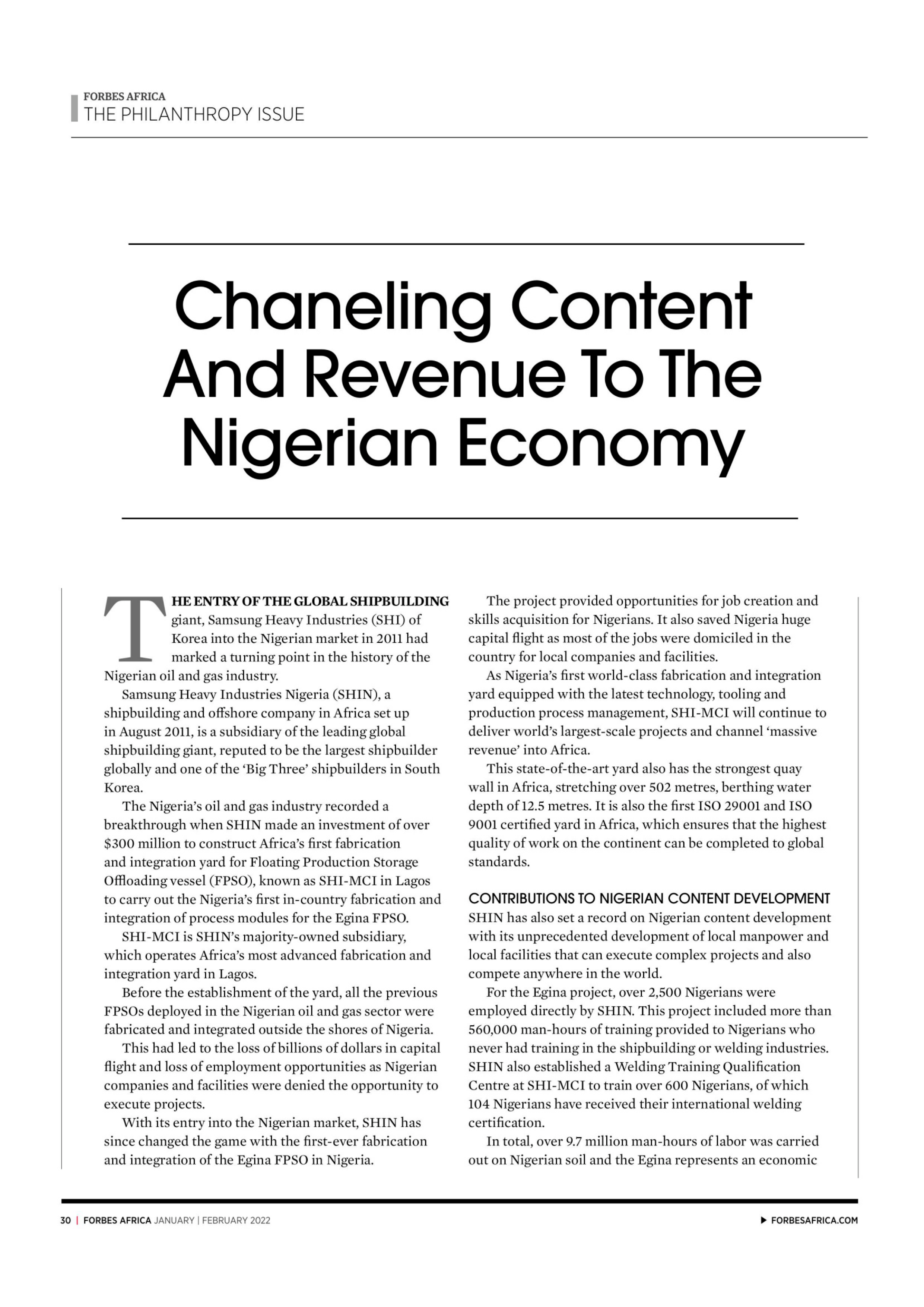 Forbes Magazine — page 30