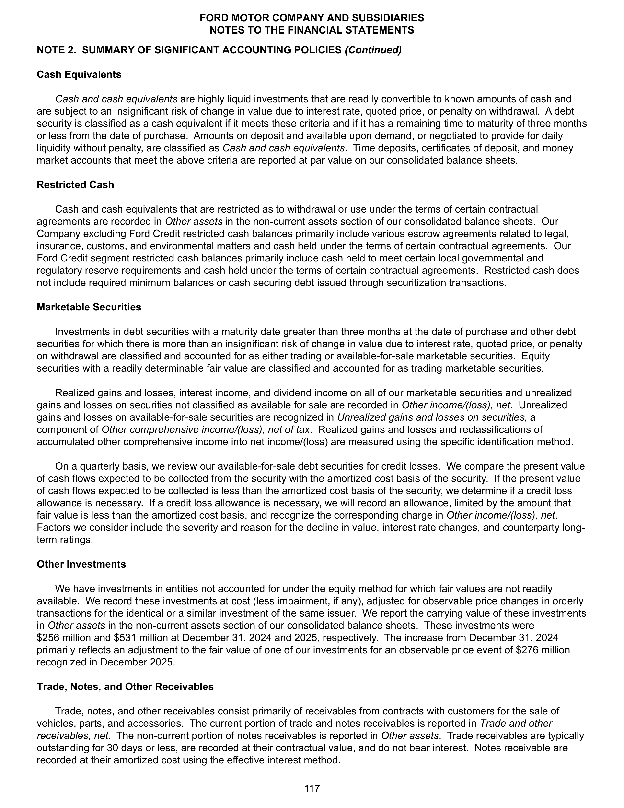 Ford Annual Report — page 123