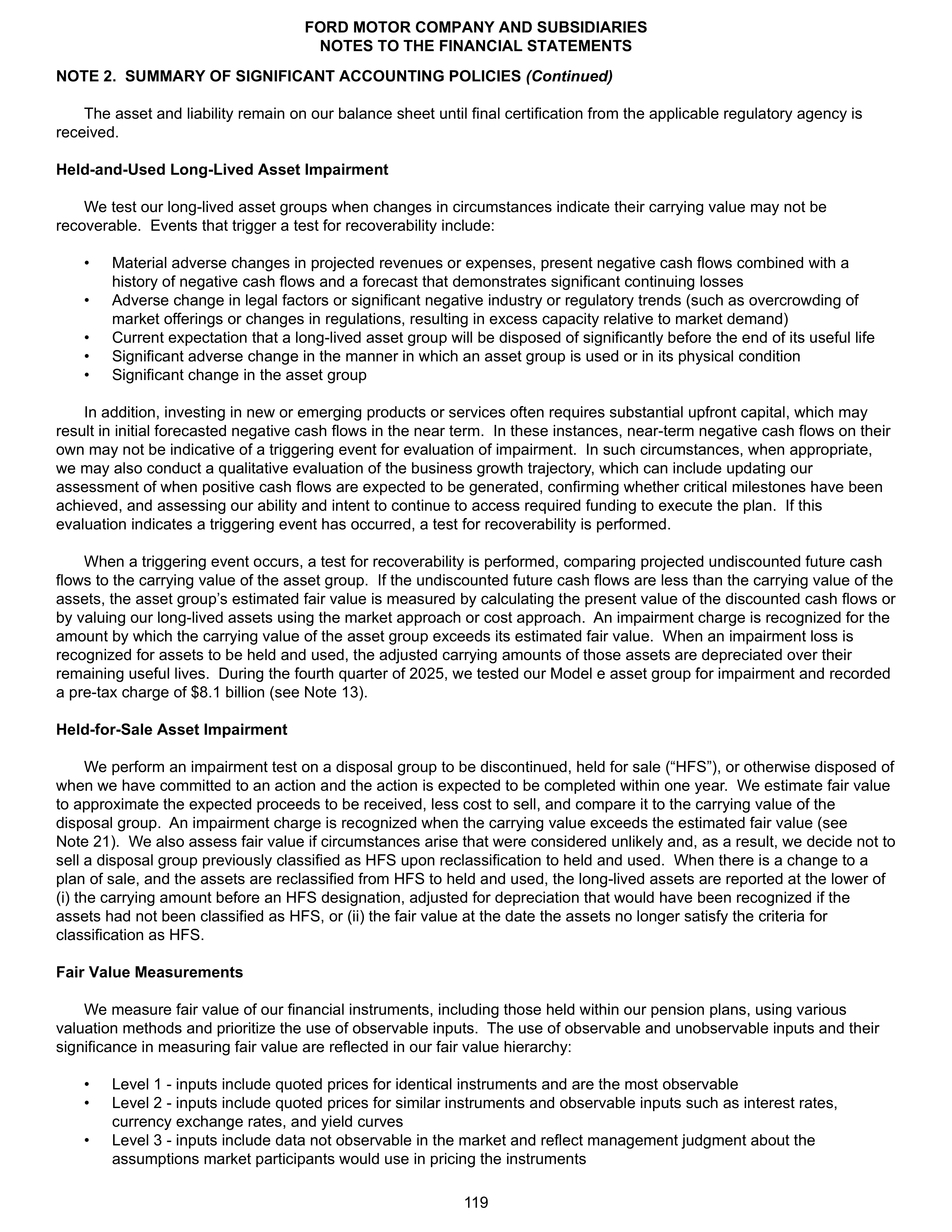 Ford Annual Report — page 125