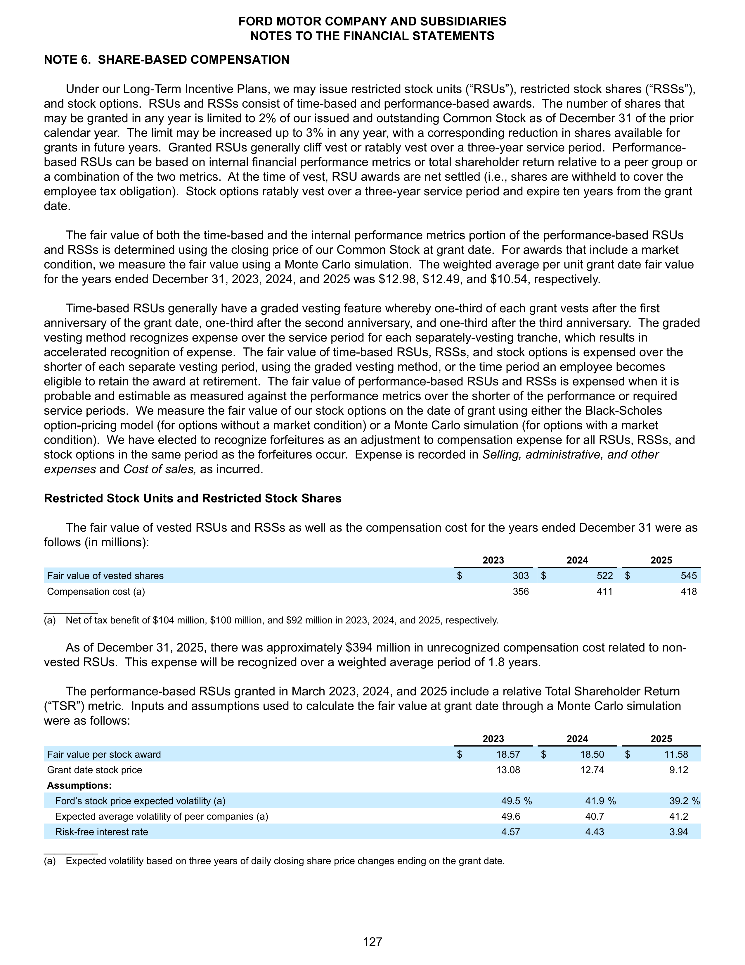 Ford Annual Report — page 133