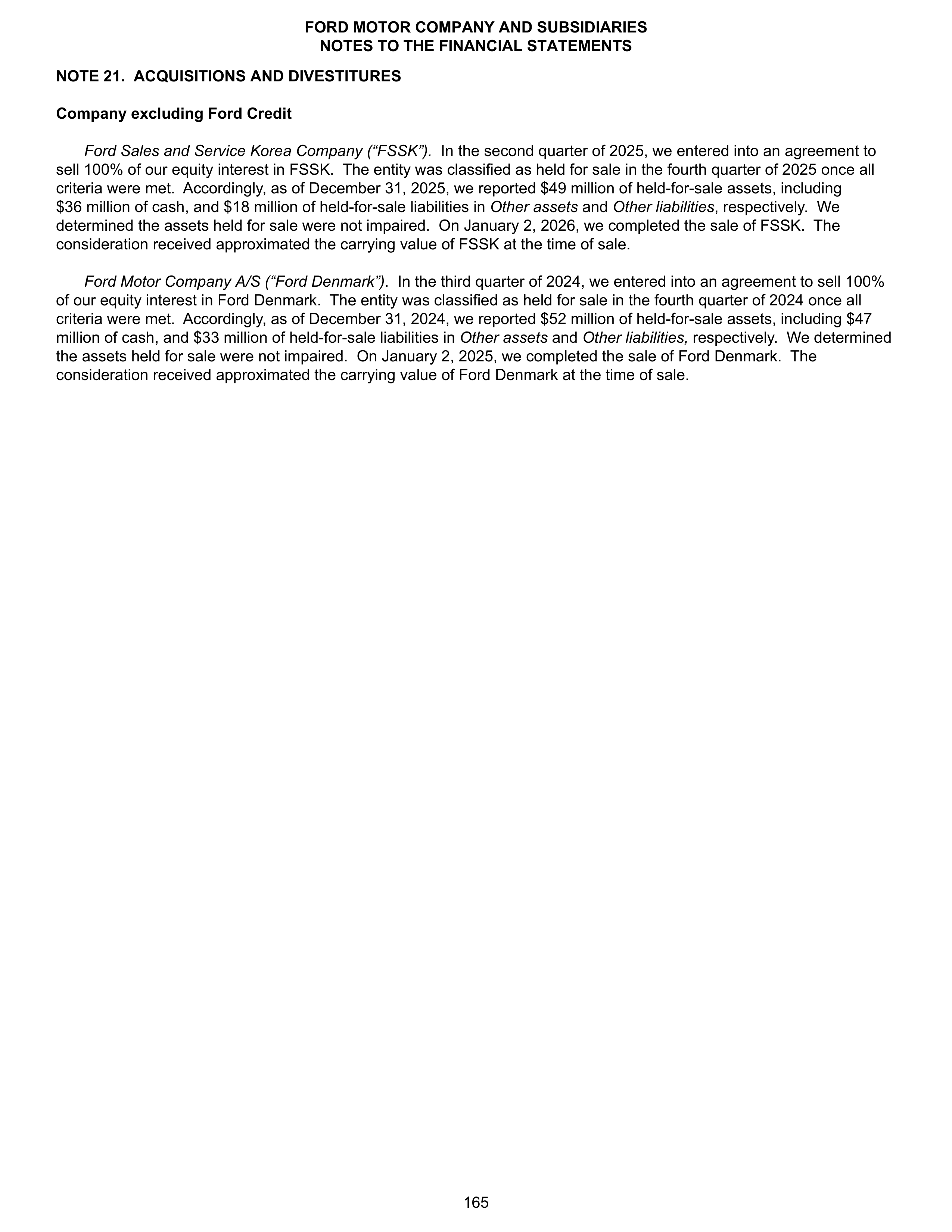 Ford Annual Report — page 171
