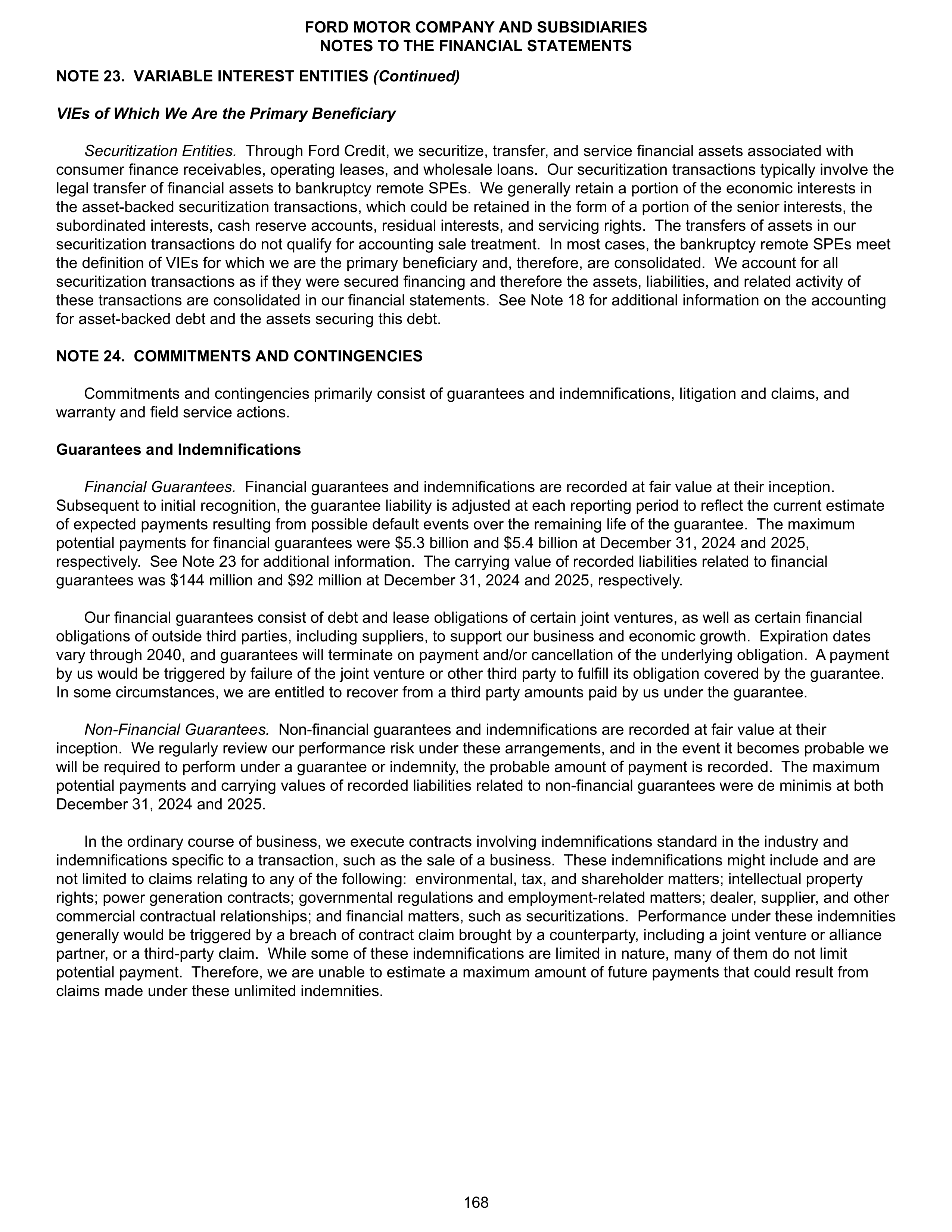 Ford Annual Report — page 174