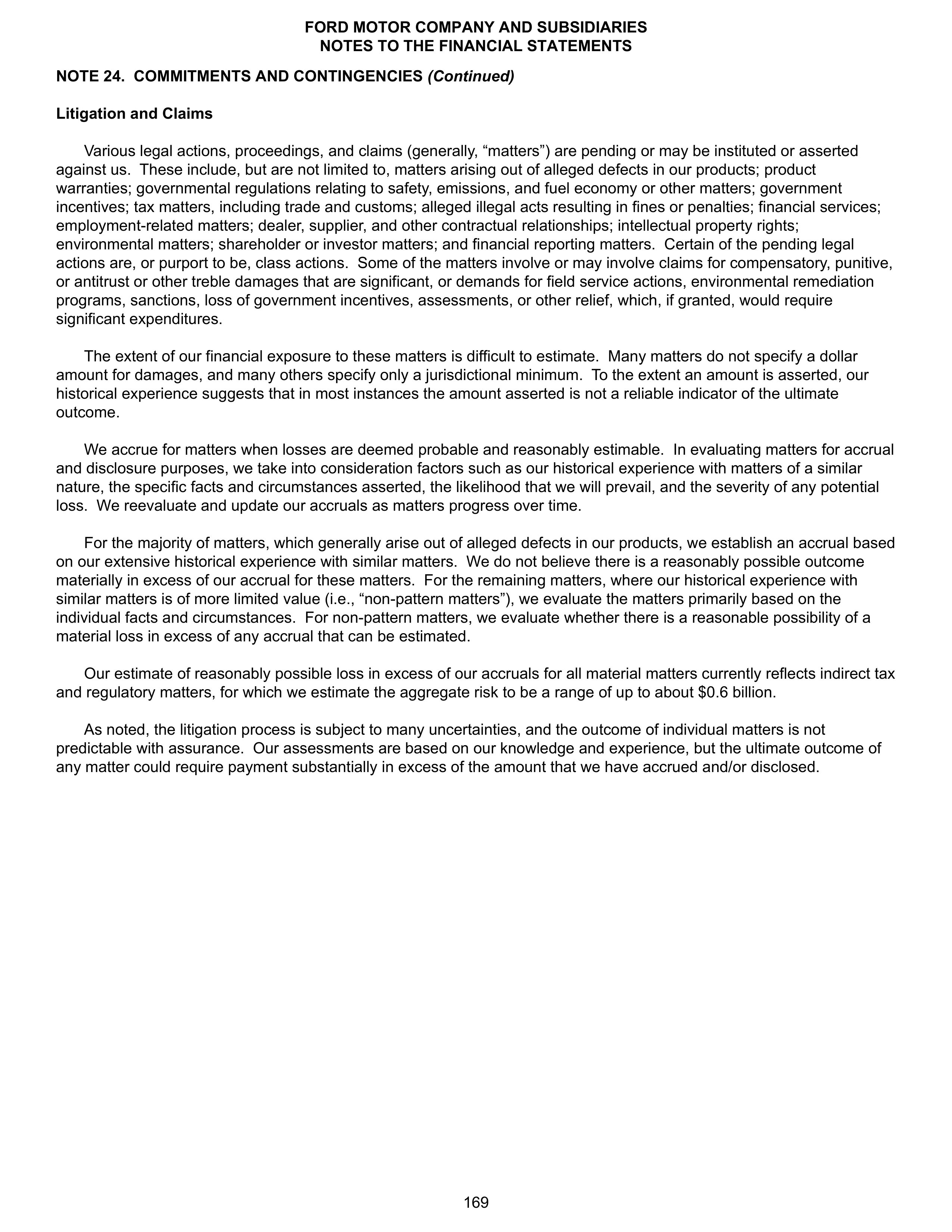 Ford Annual Report — page 175