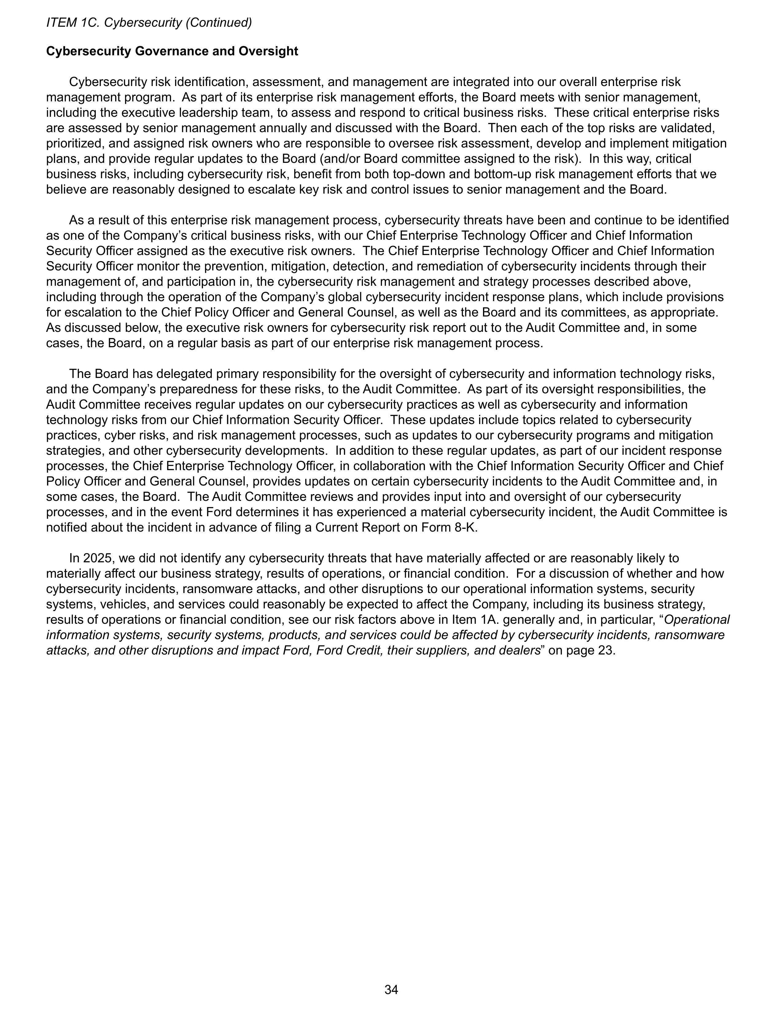 Ford Annual Report — page 40