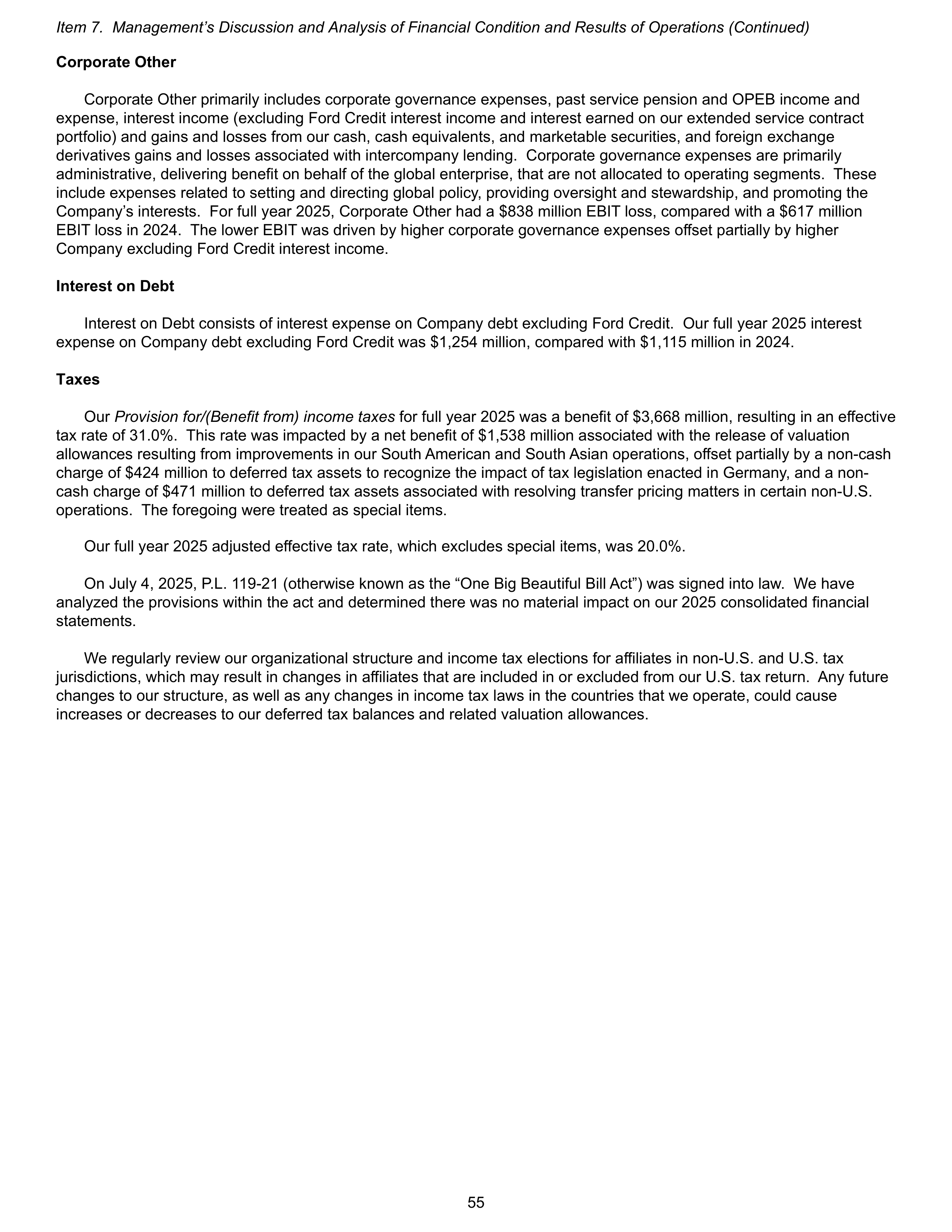 Ford Annual Report — page 61