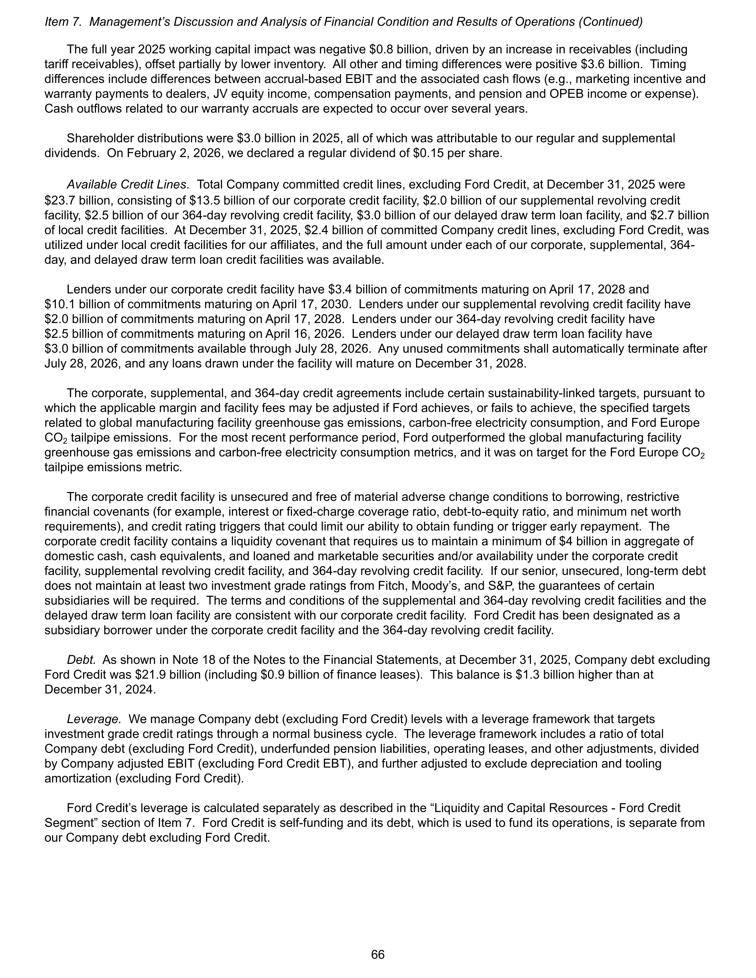 Ford Annual Report — page 72
