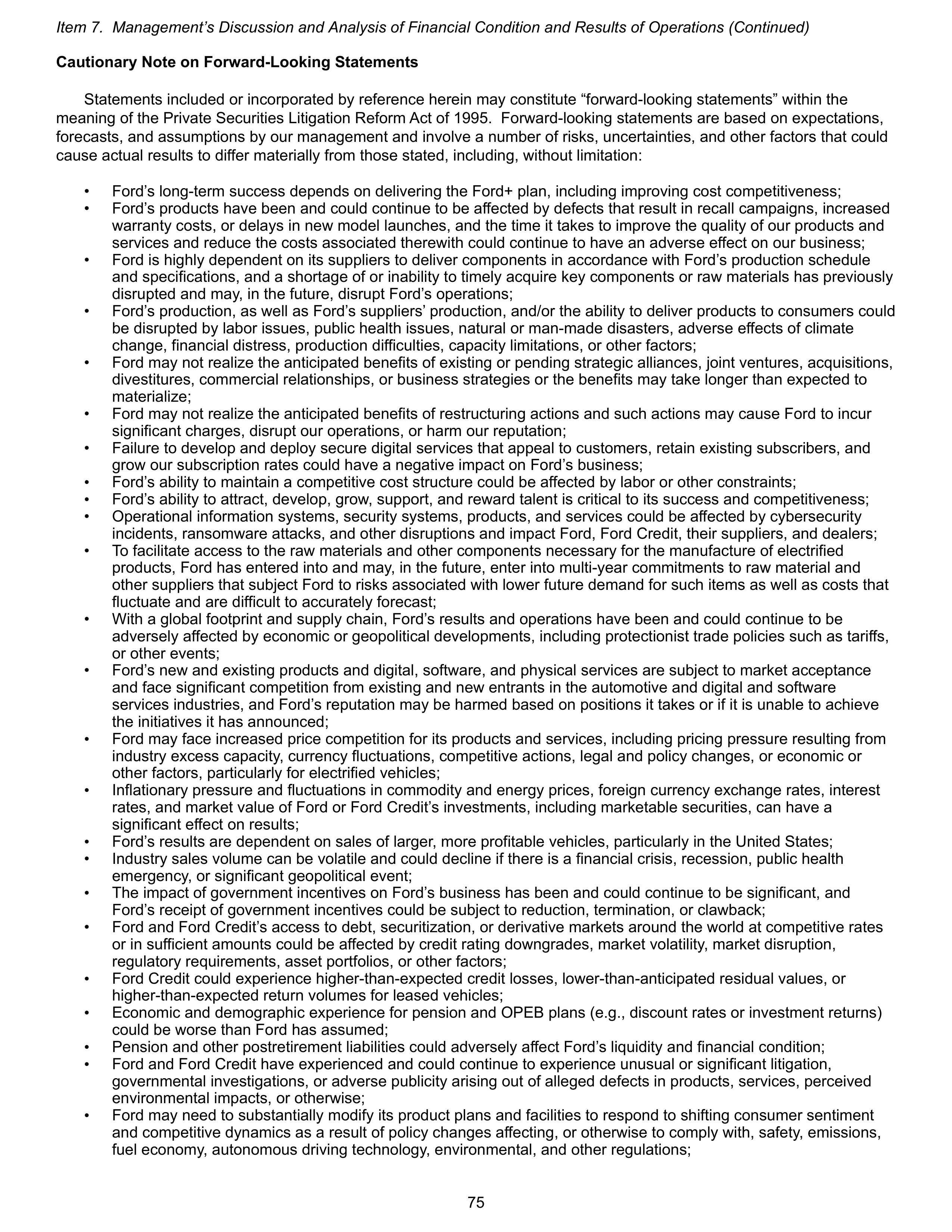 Ford Annual Report — page 81