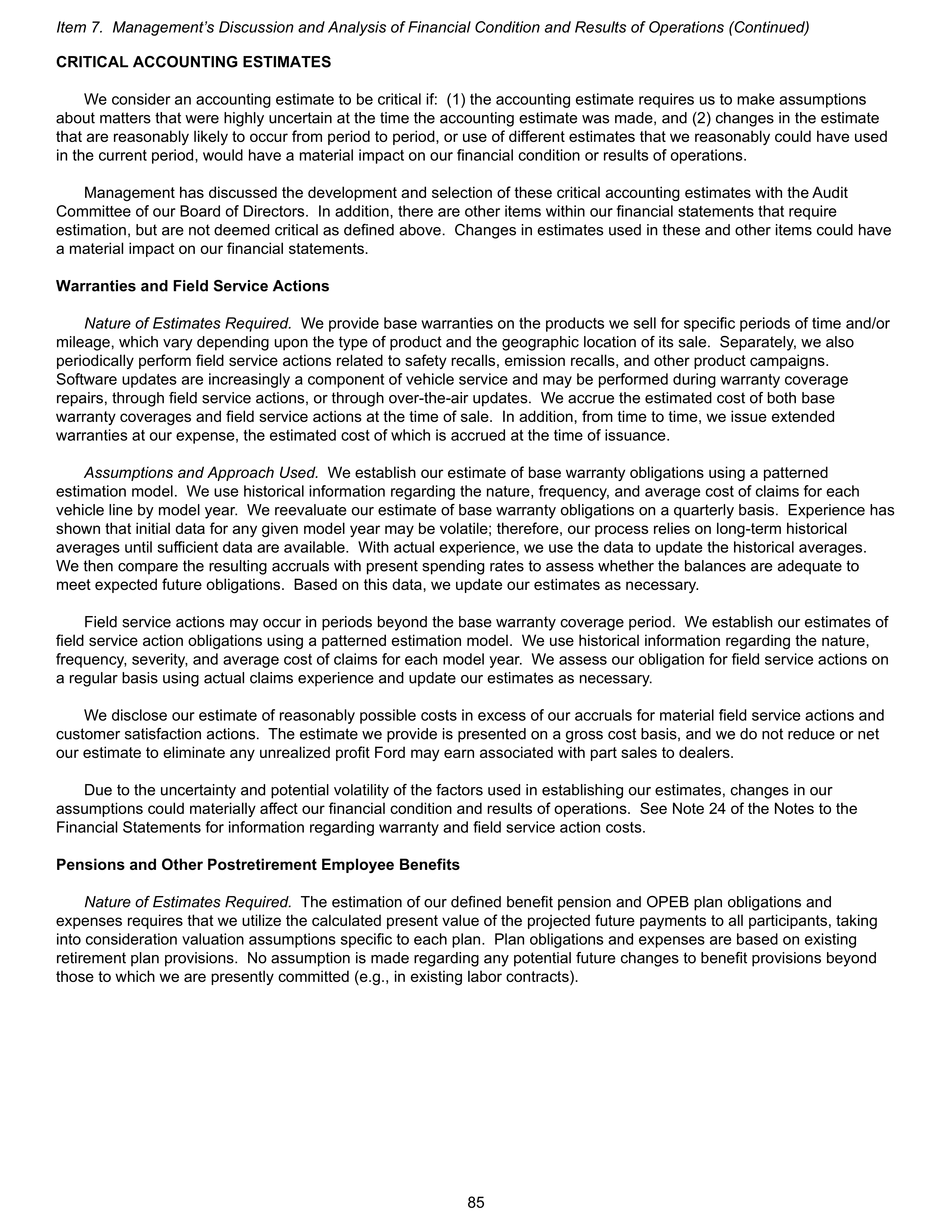 Ford Annual Report — page 91