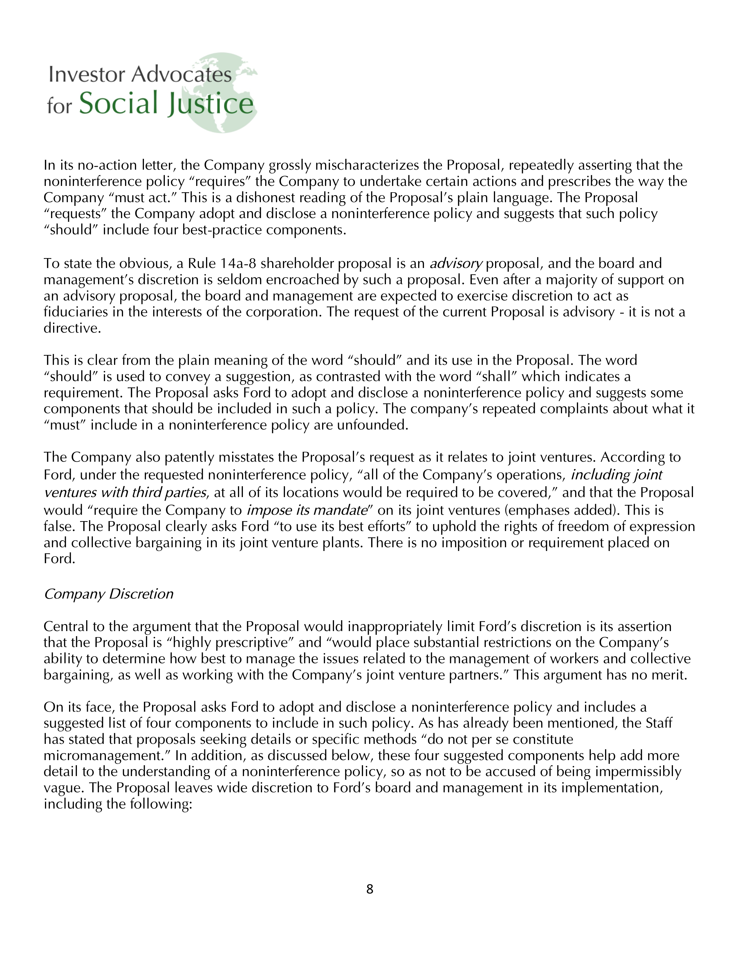 Ford Motor Proposal  — page 18