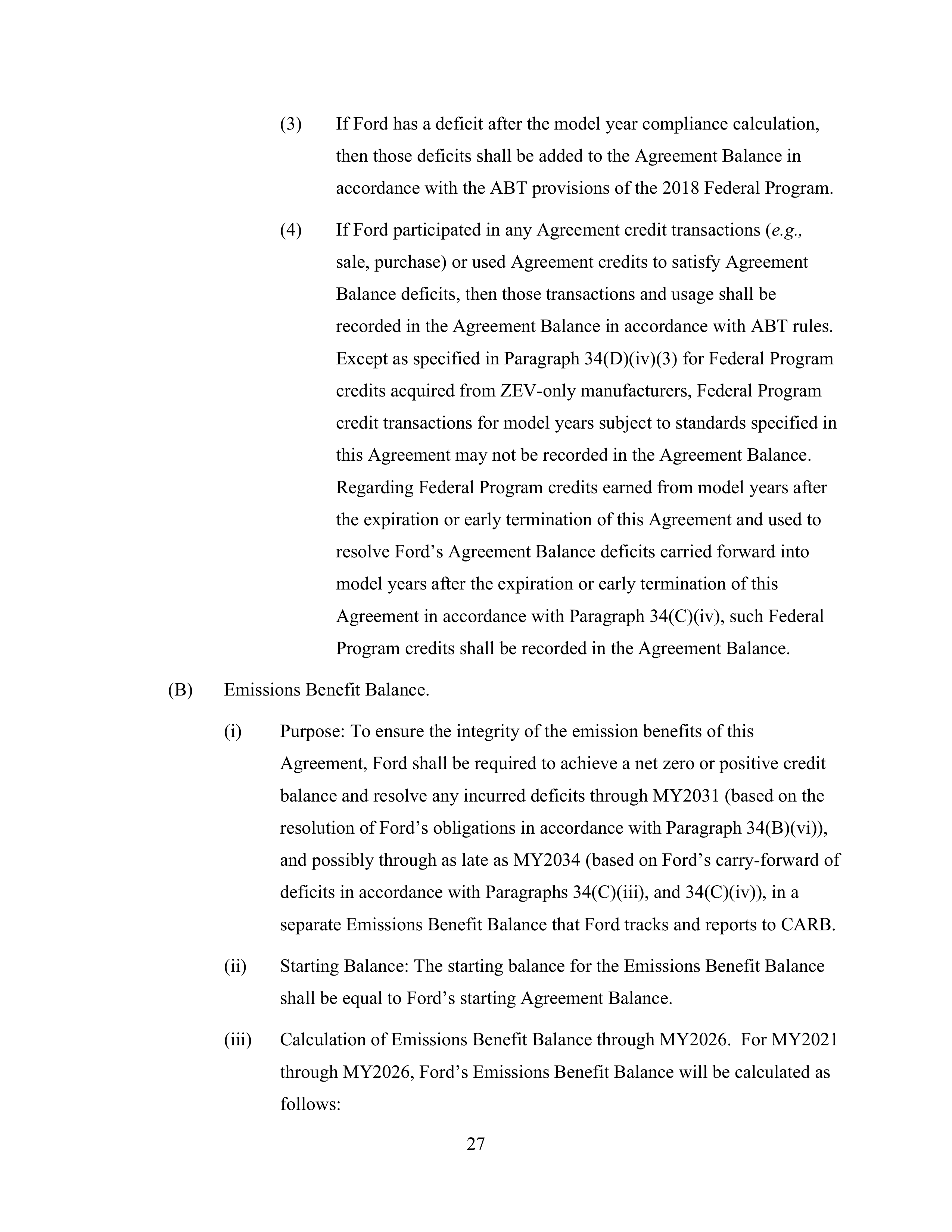 Ford Framework Agreement — page 27