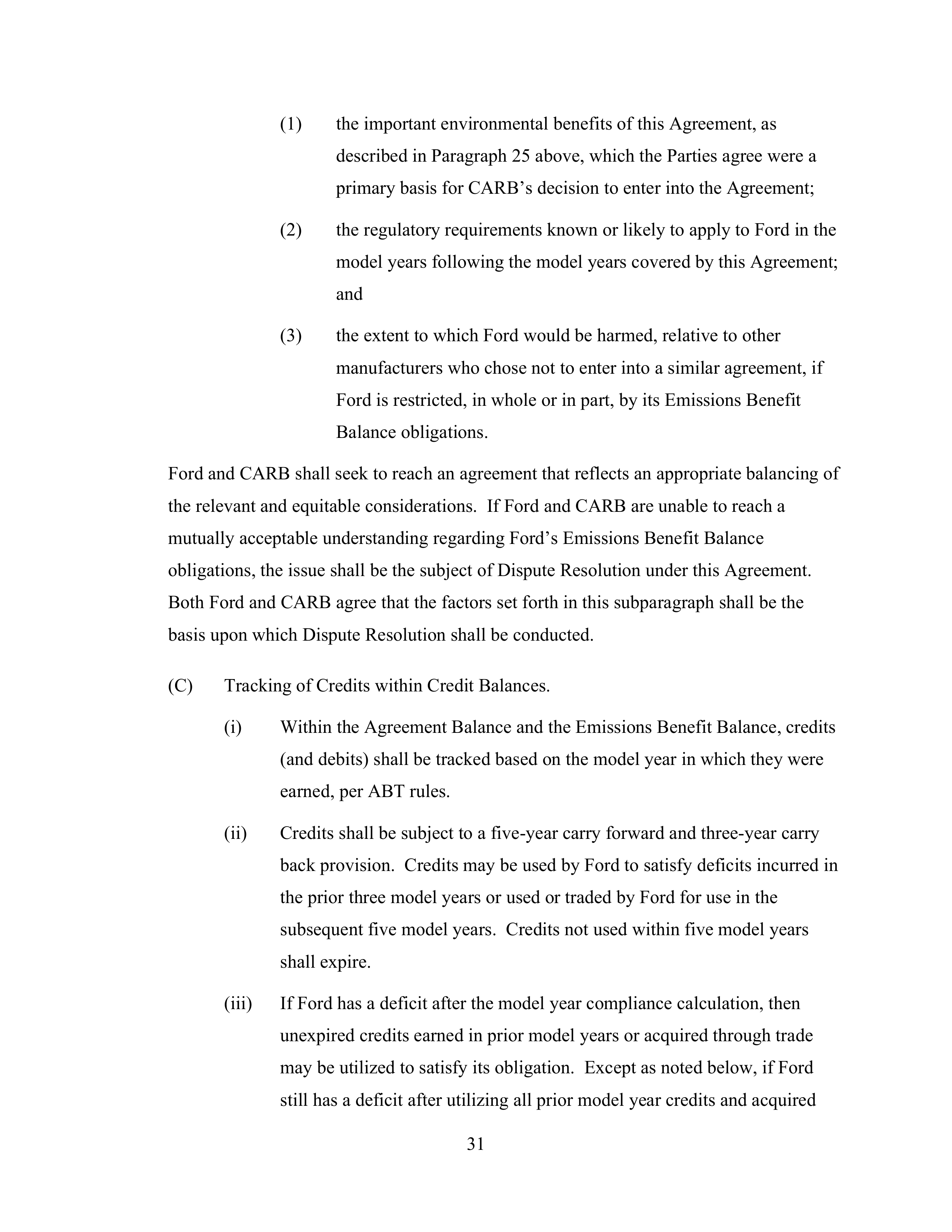 Ford Framework Agreement — page 31