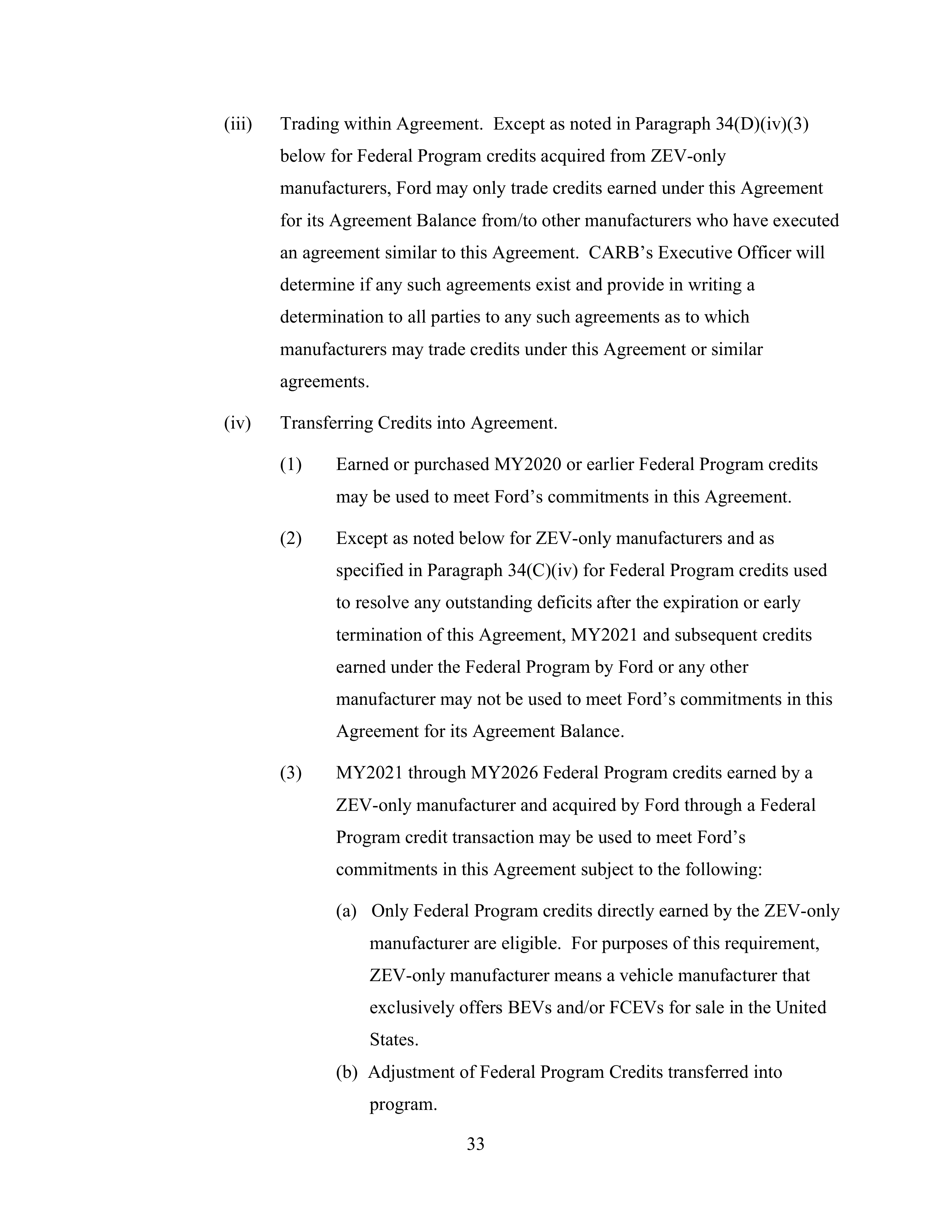 Ford Framework Agreement — page 33