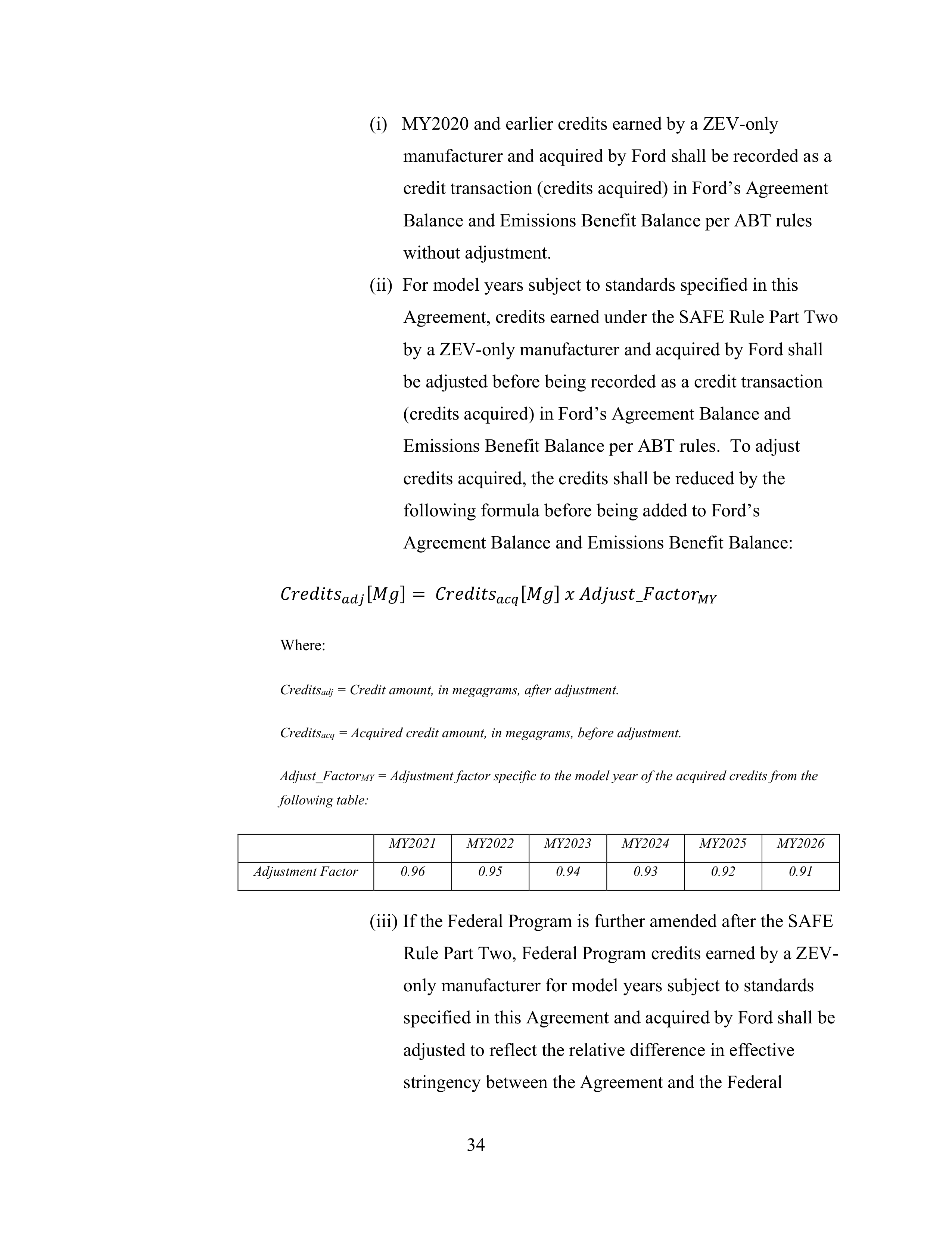 Ford Framework Agreement — page 34