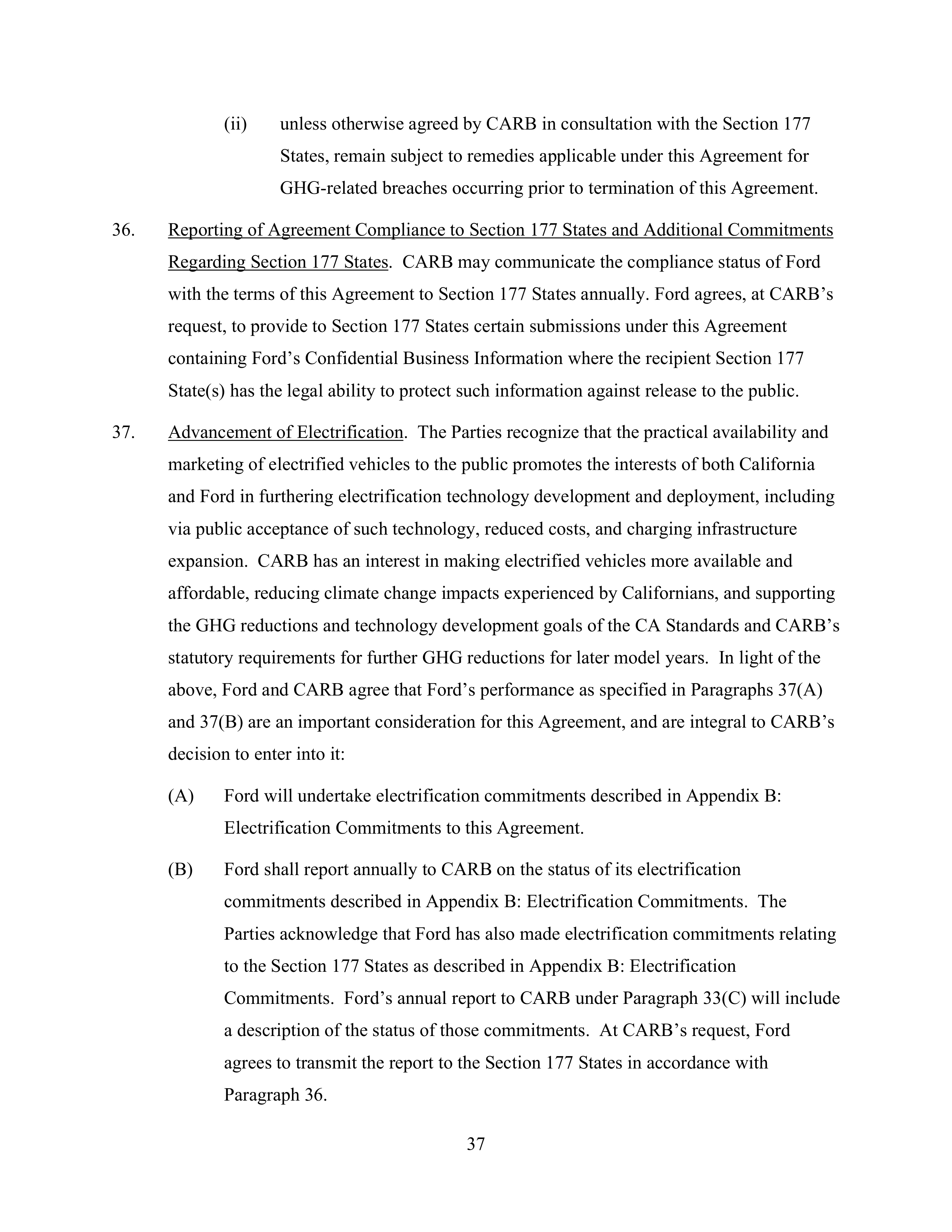 Ford Framework Agreement — page 37