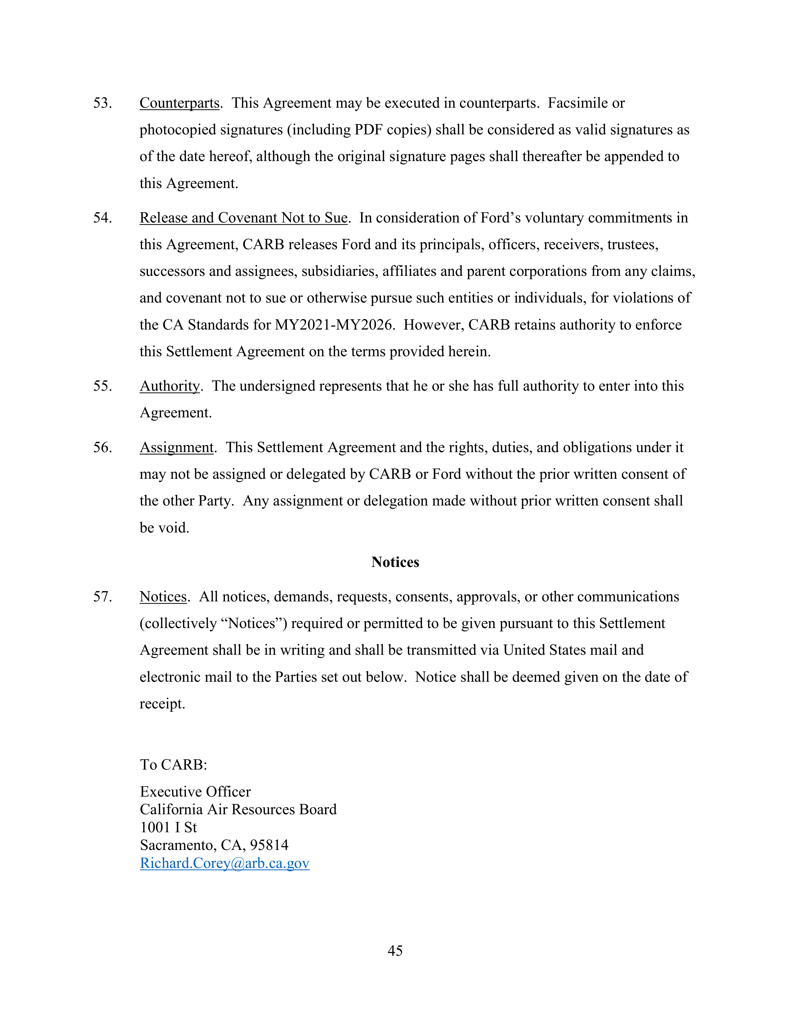 Ford Framework Agreement — page 45
