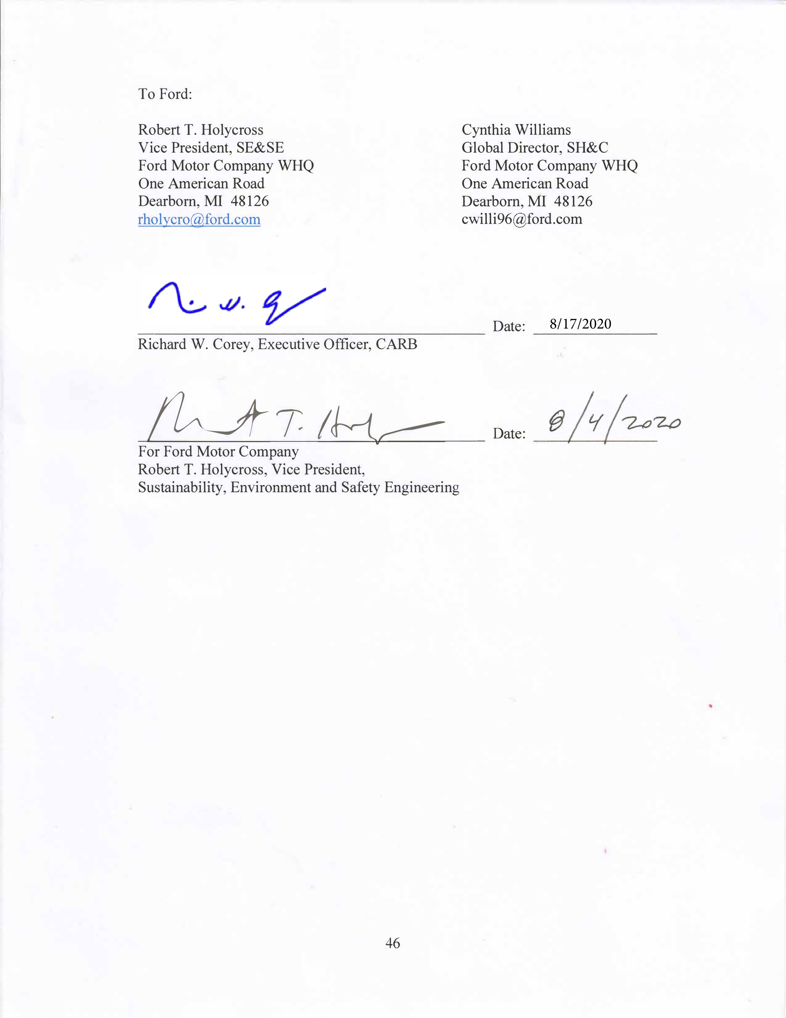 Ford Framework Agreement — page 46