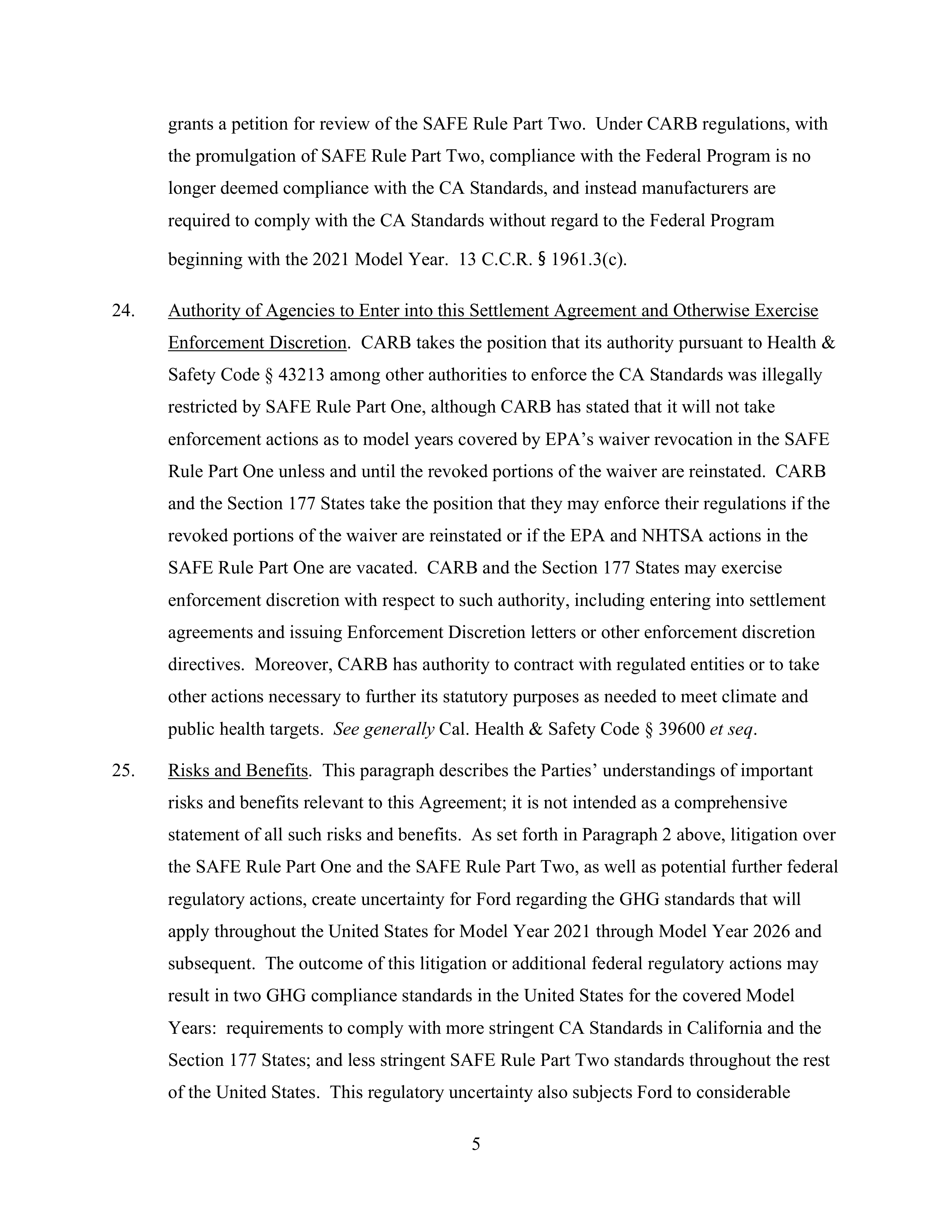 Ford Framework Agreement — page 5