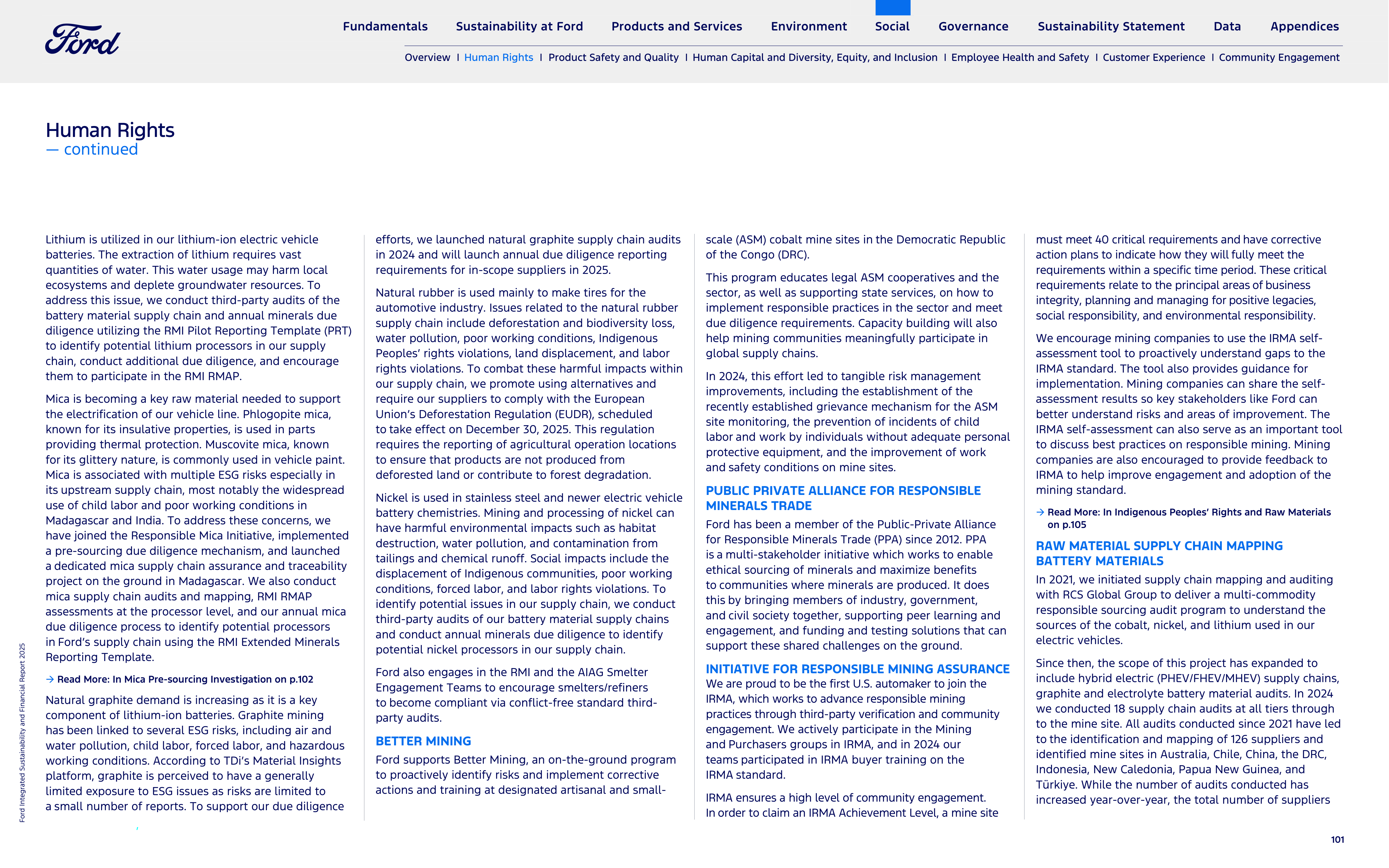 Ford Integrated Sustainability and Financial Report — page 101
