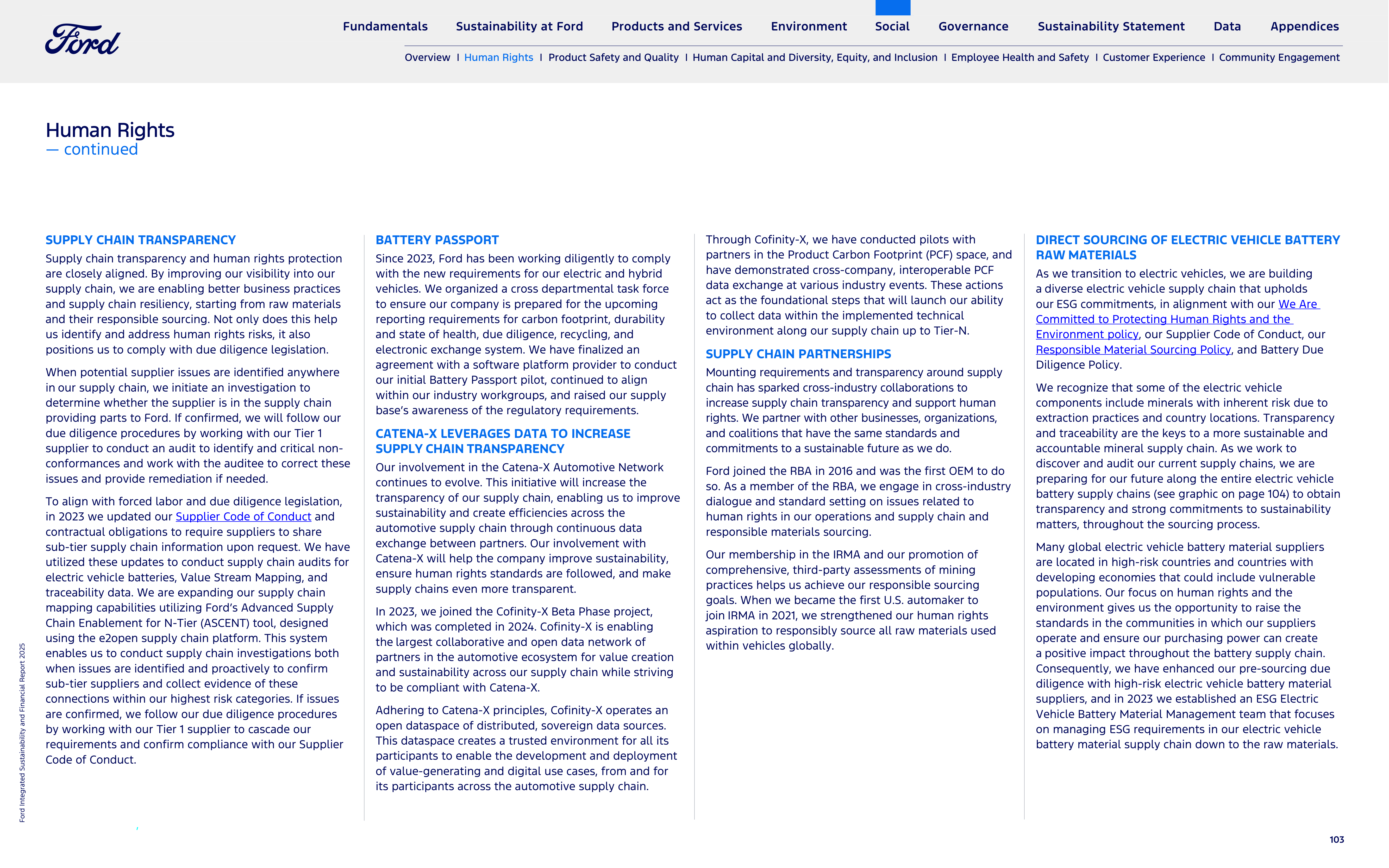 Ford Integrated Sustainability and Financial Report — page 103