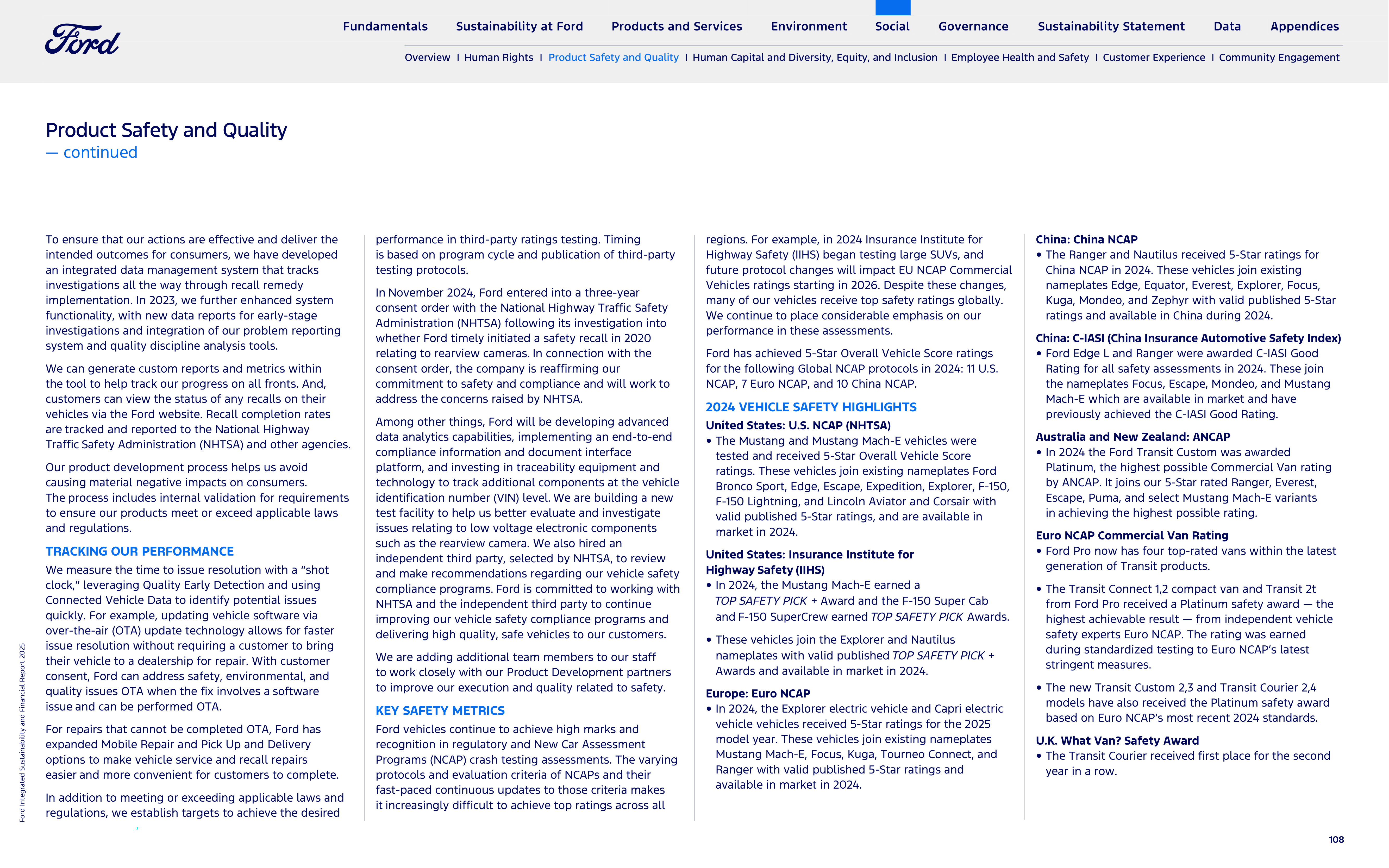 Ford Integrated Sustainability and Financial Report — page 108