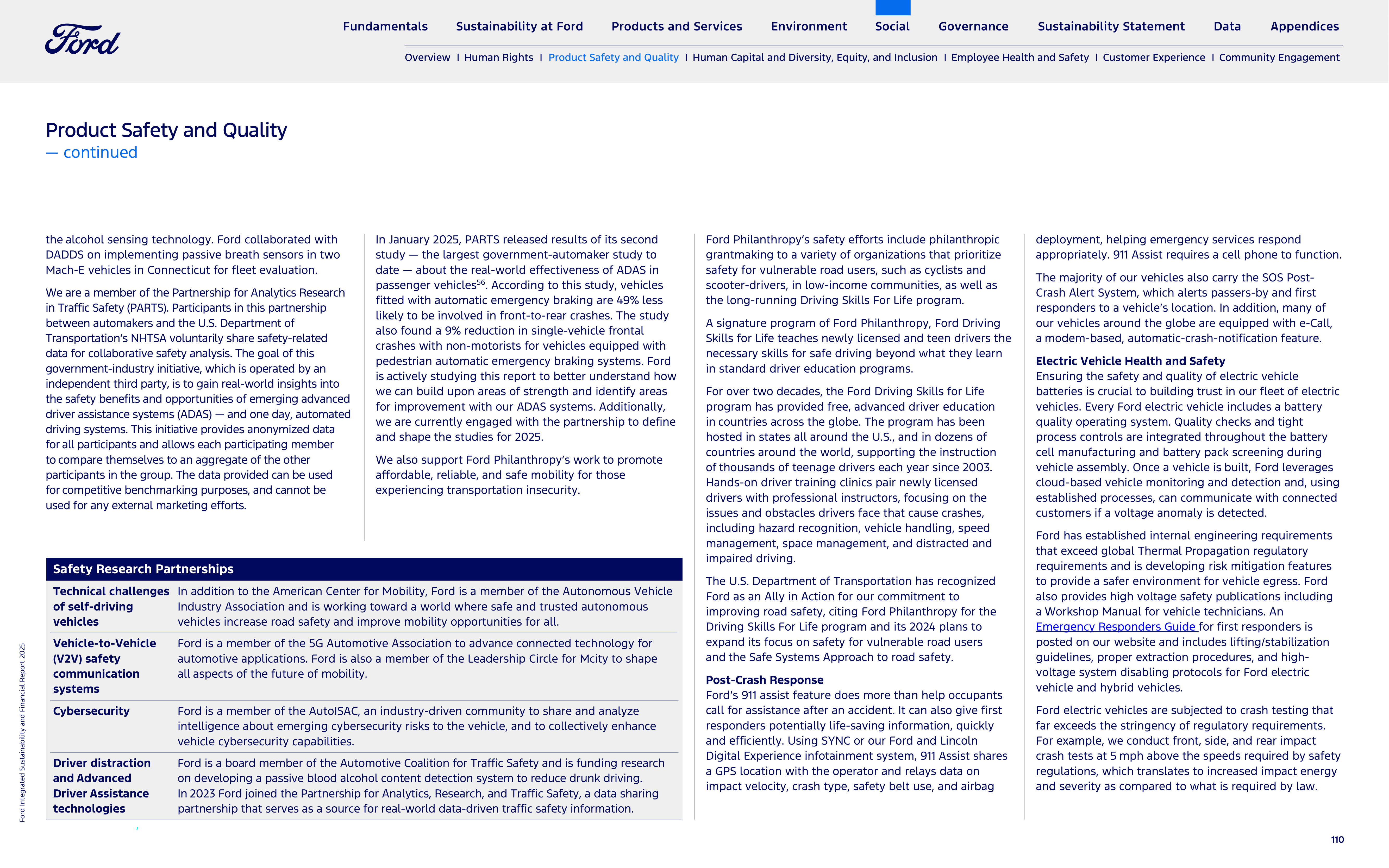 Ford Integrated Sustainability and Financial Report — page 110