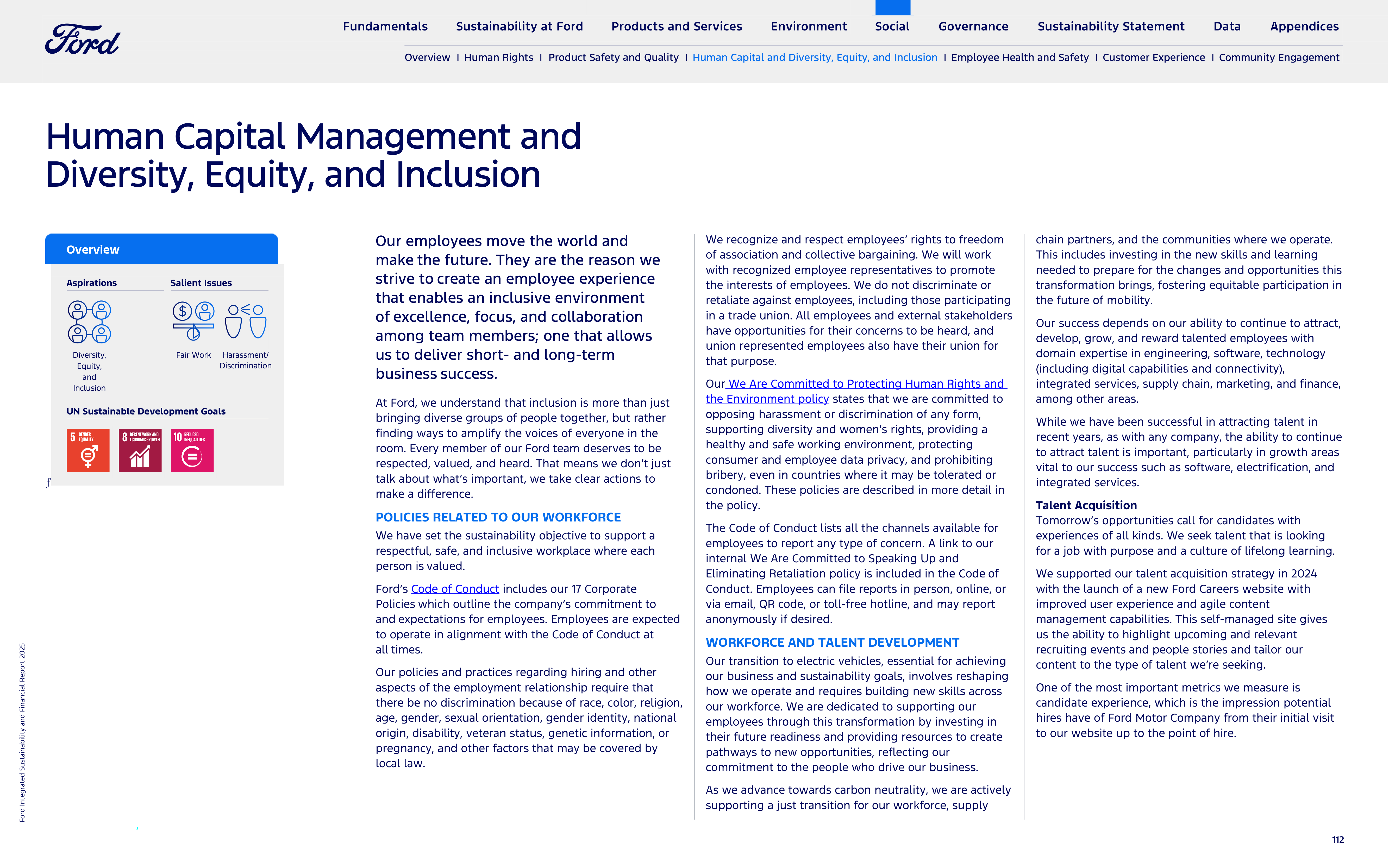 Ford Integrated Sustainability and Financial Report — page 112