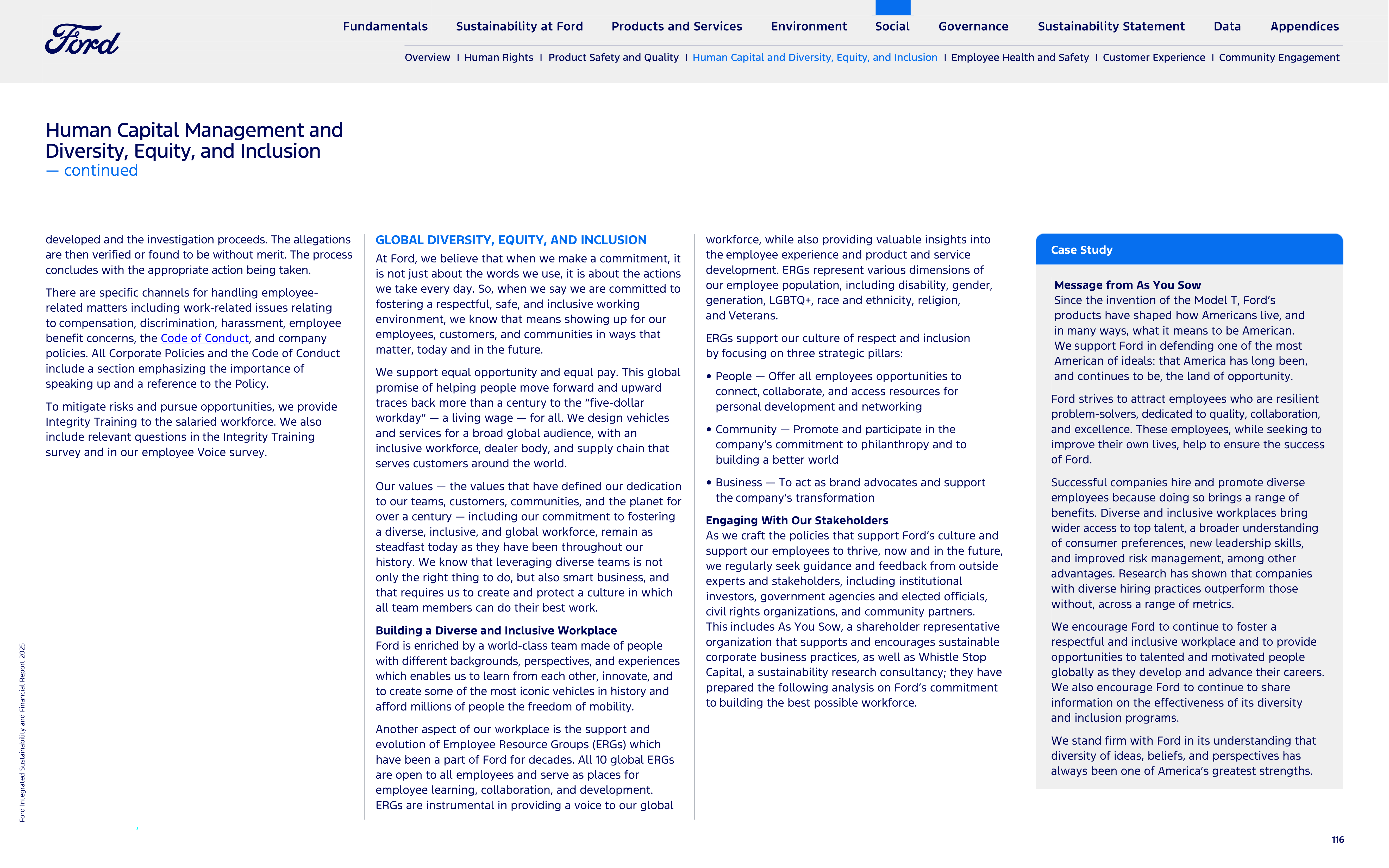 Ford Integrated Sustainability and Financial Report — page 116