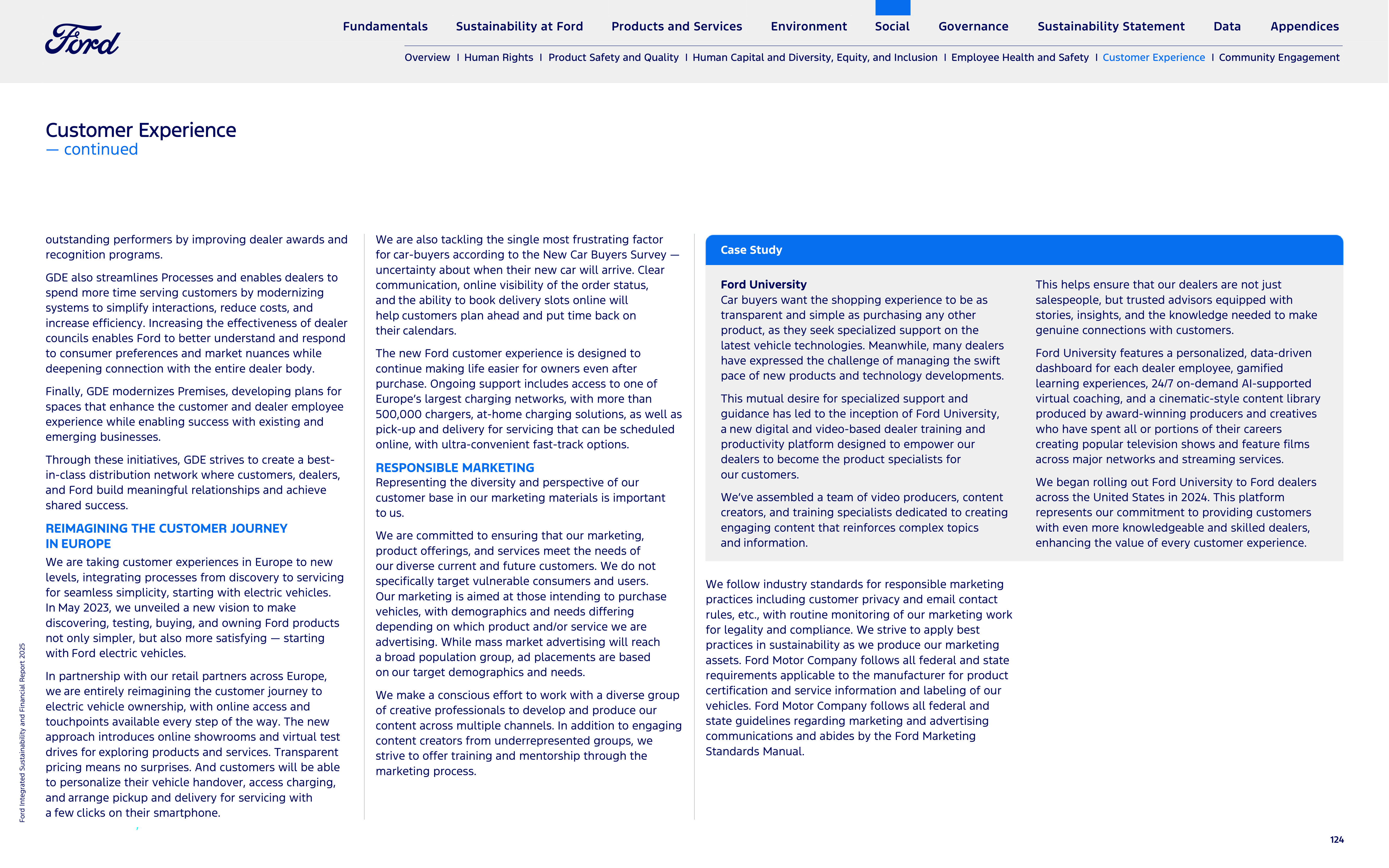 Ford Integrated Sustainability and Financial Report — page 124