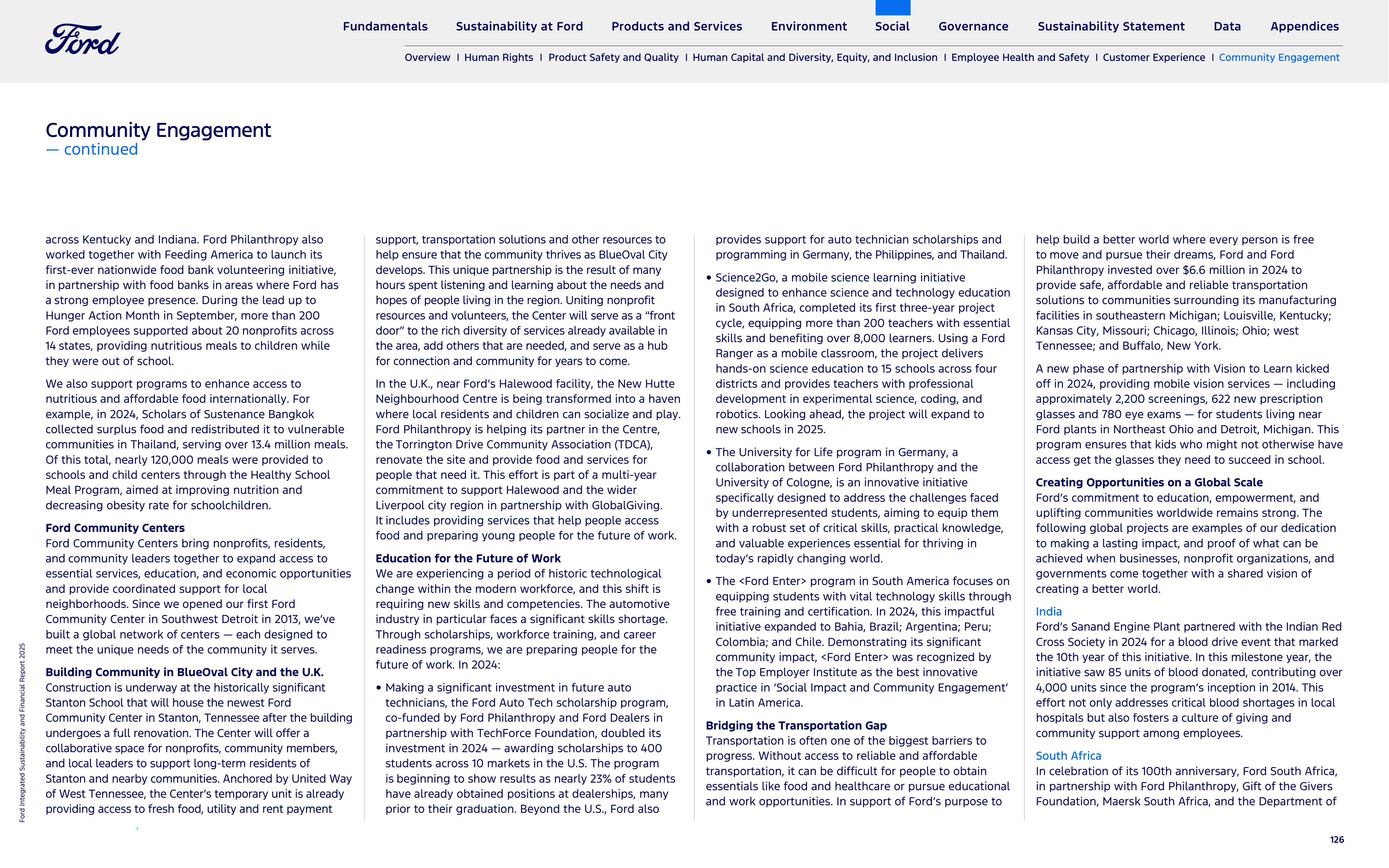 Ford Integrated Sustainability and Financial Report — page 126