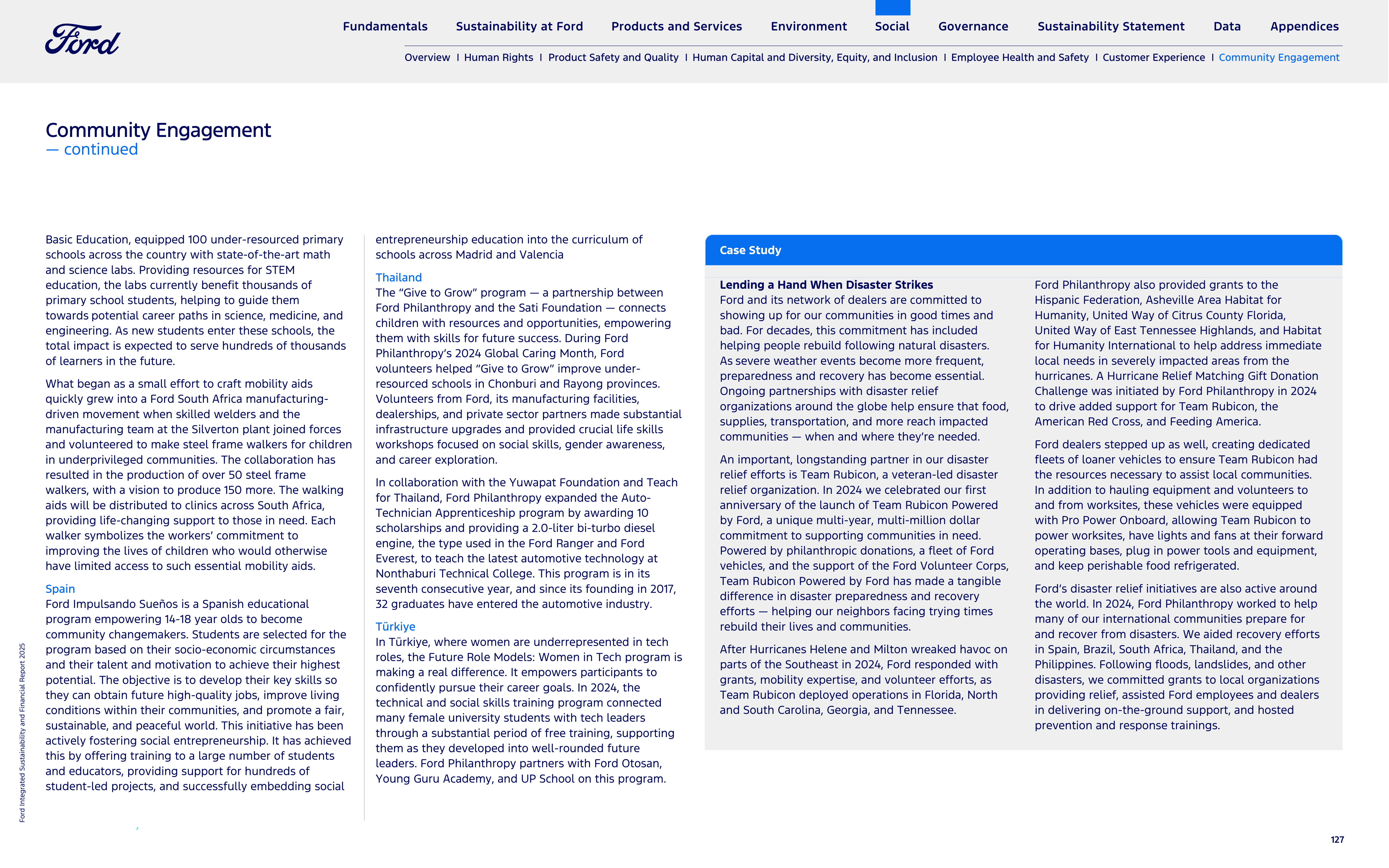 Ford Integrated Sustainability and Financial Report — page 127