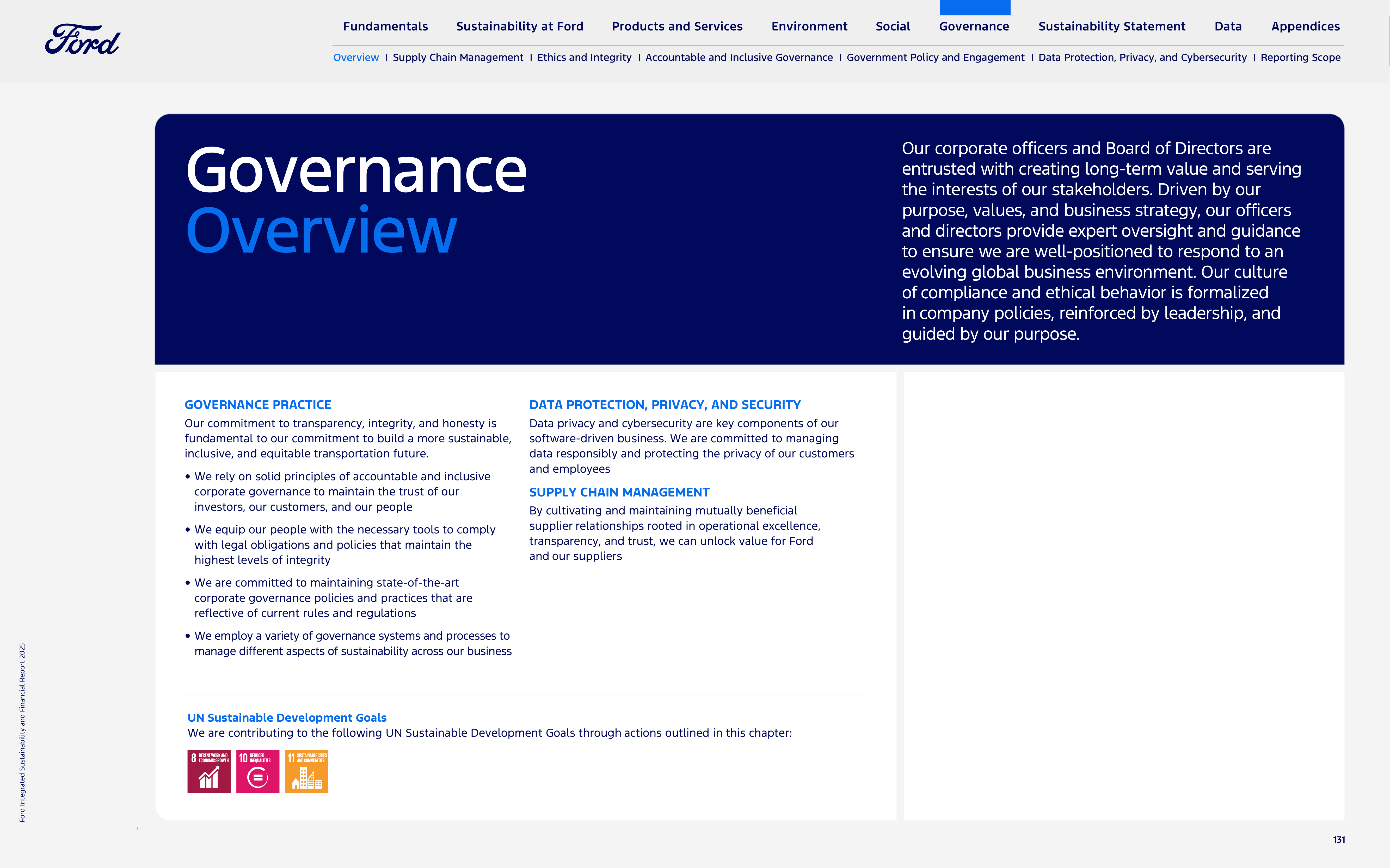 Ford Integrated Sustainability and Financial Report — page 131