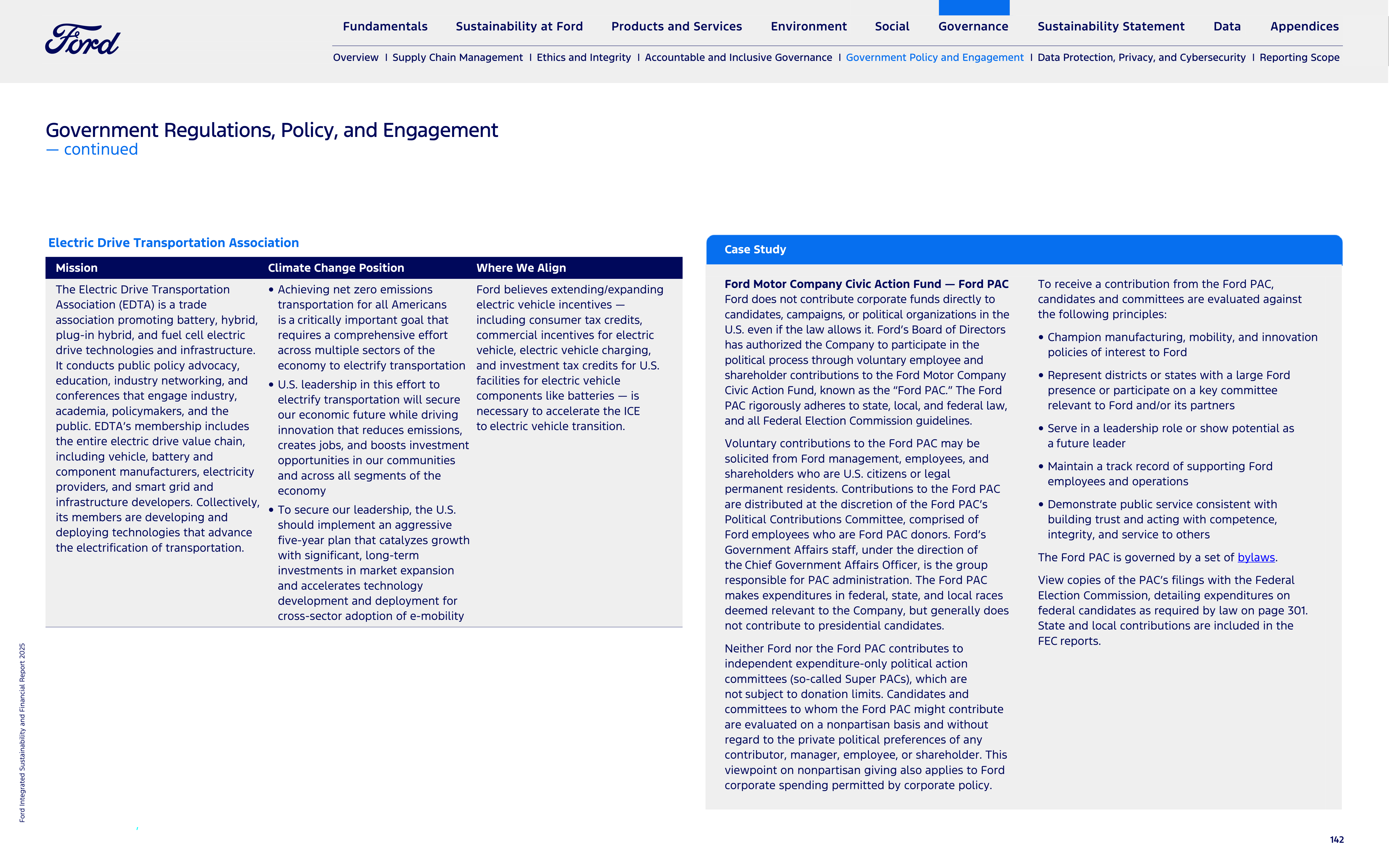 Ford Integrated Sustainability and Financial Report — page 142