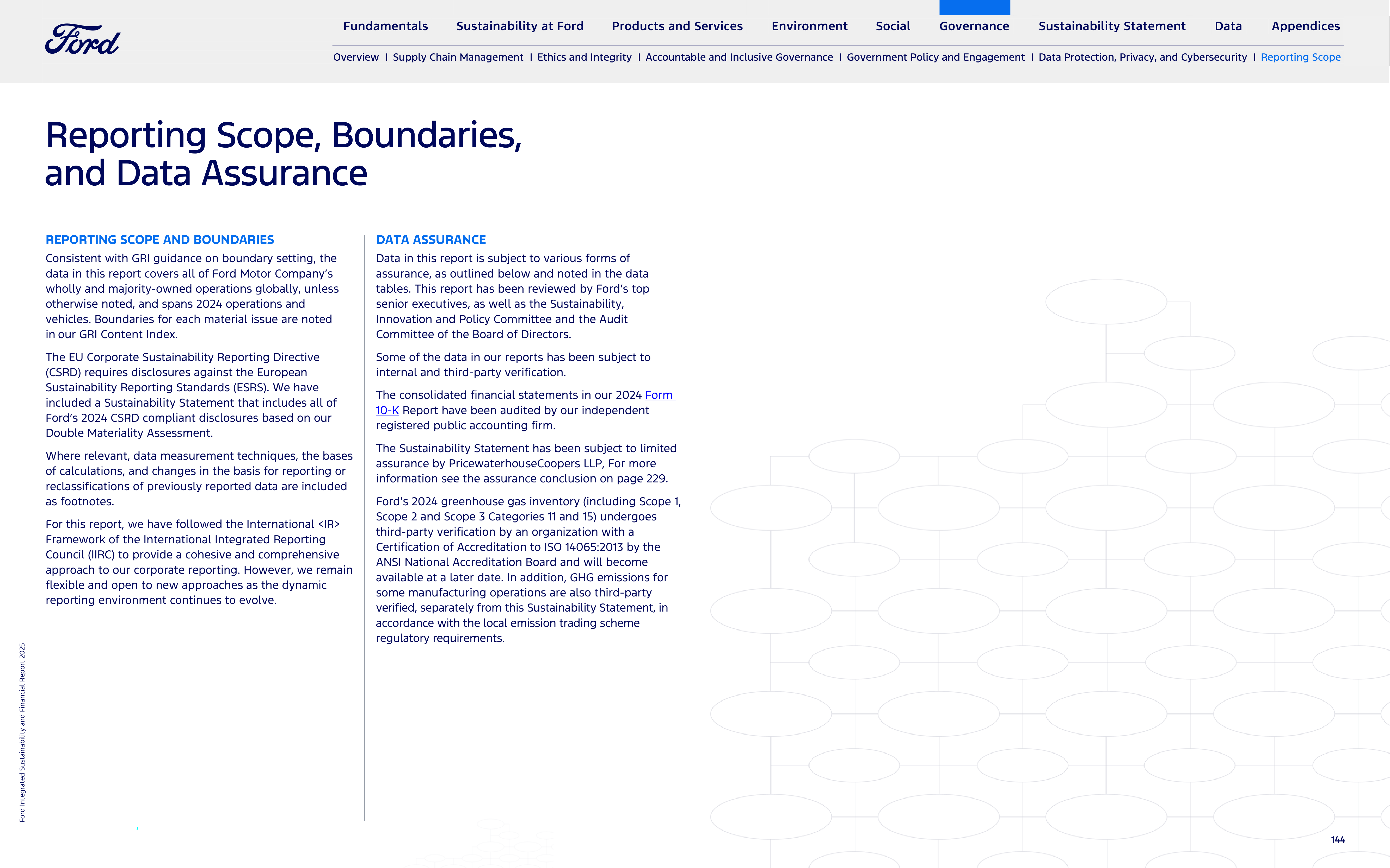 Ford Integrated Sustainability and Financial Report — page 144