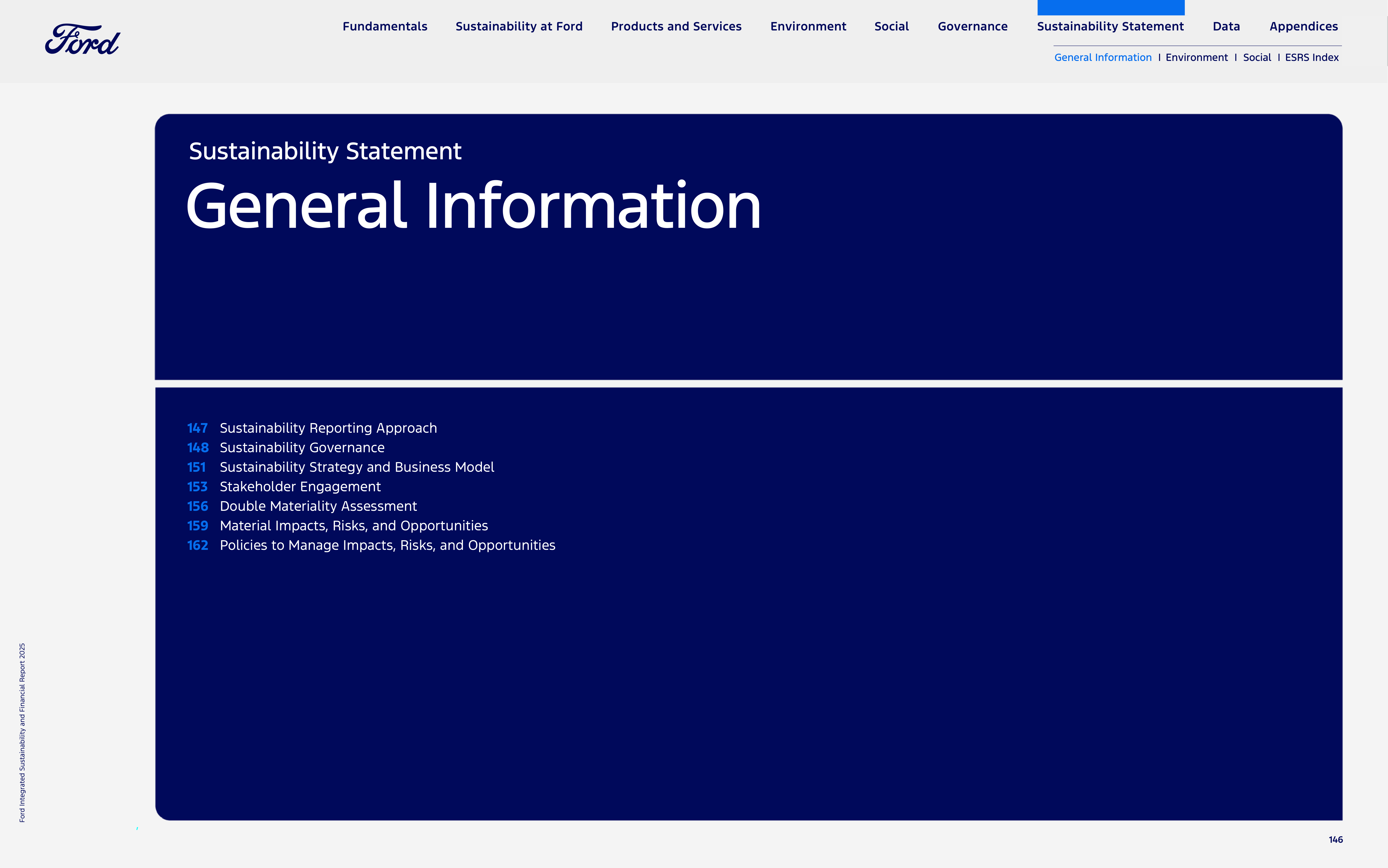 Ford Integrated Sustainability and Financial Report — page 146