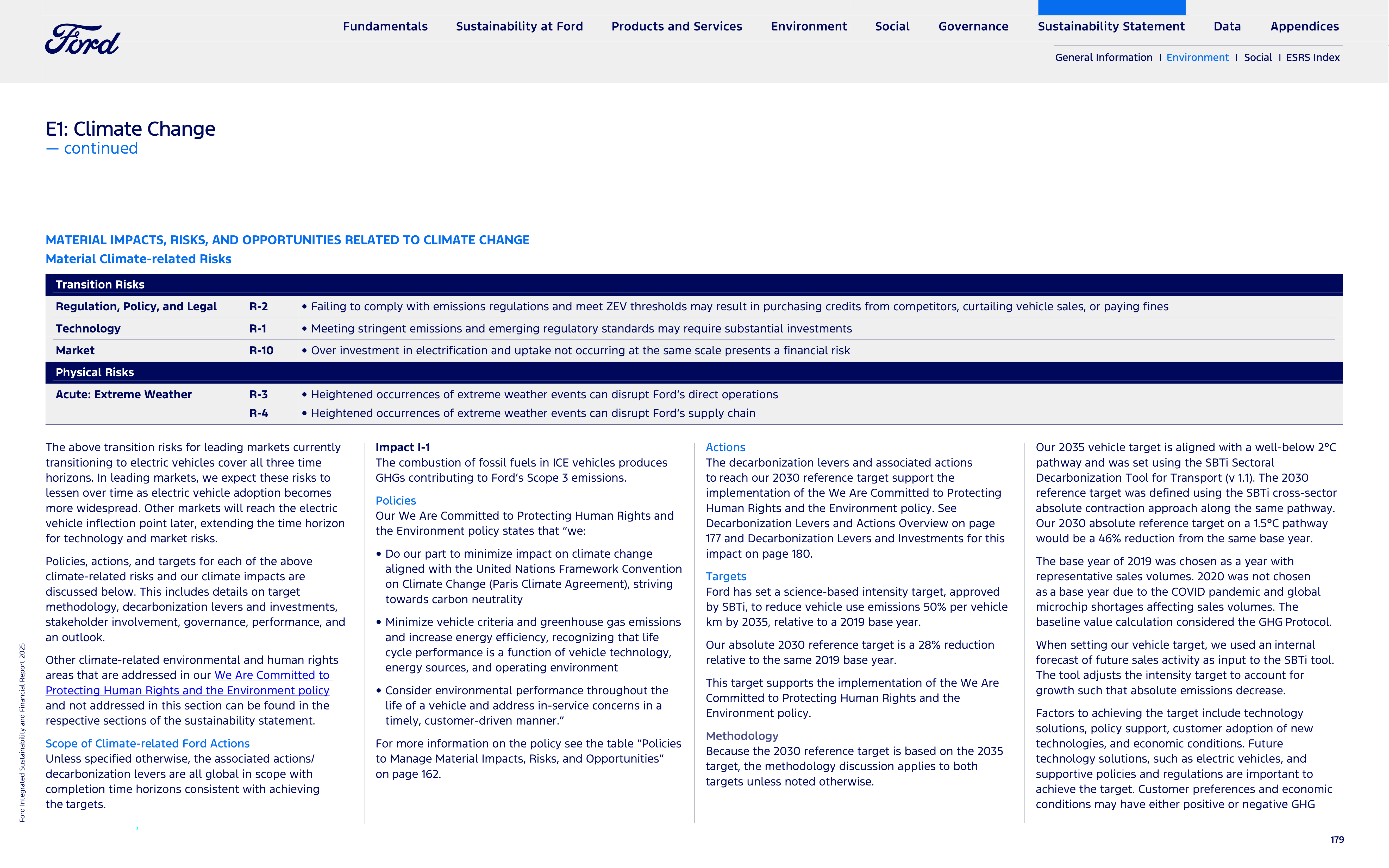 Ford Integrated Sustainability and Financial Report — page 179