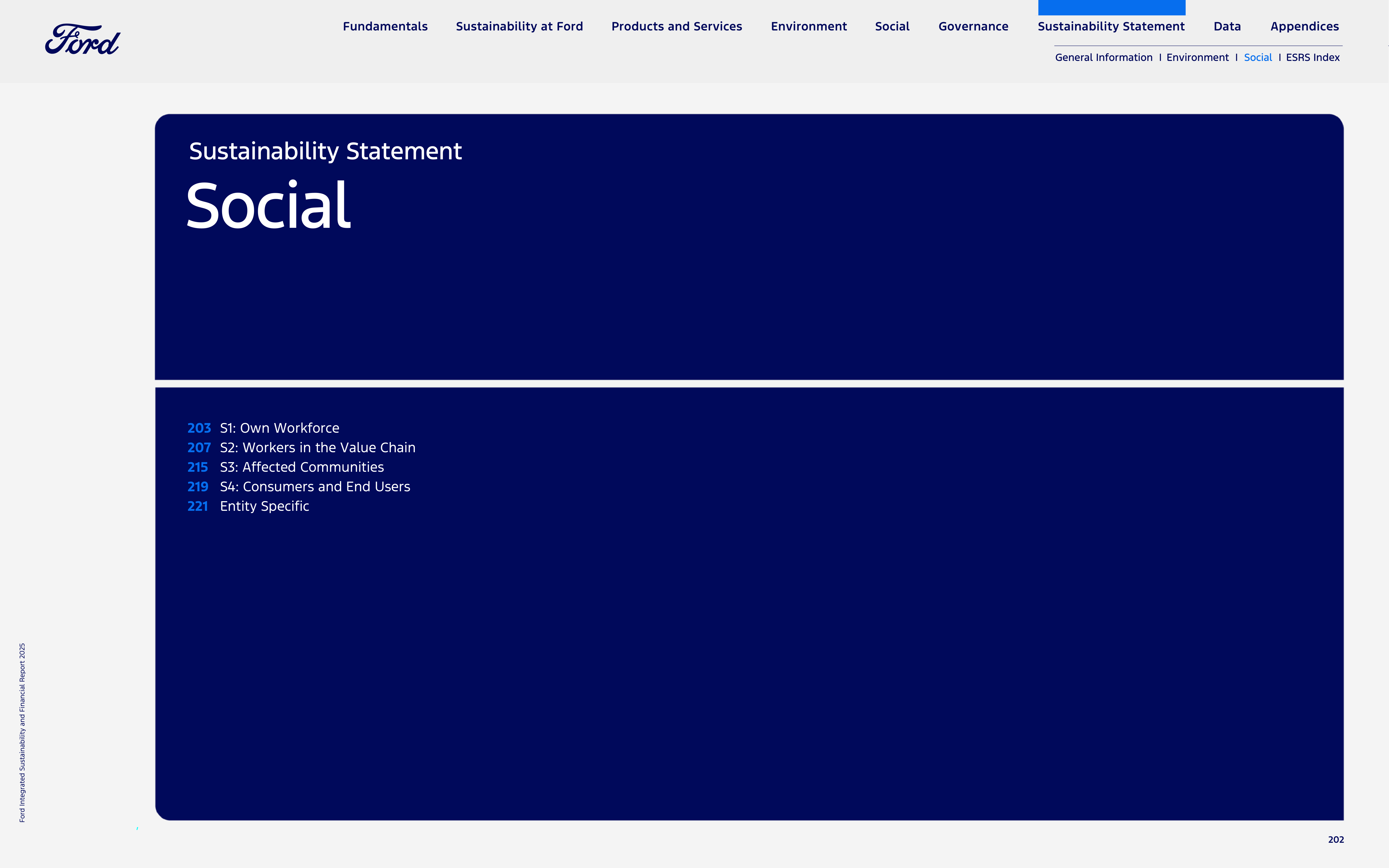 Ford Integrated Sustainability and Financial Report — page 202
