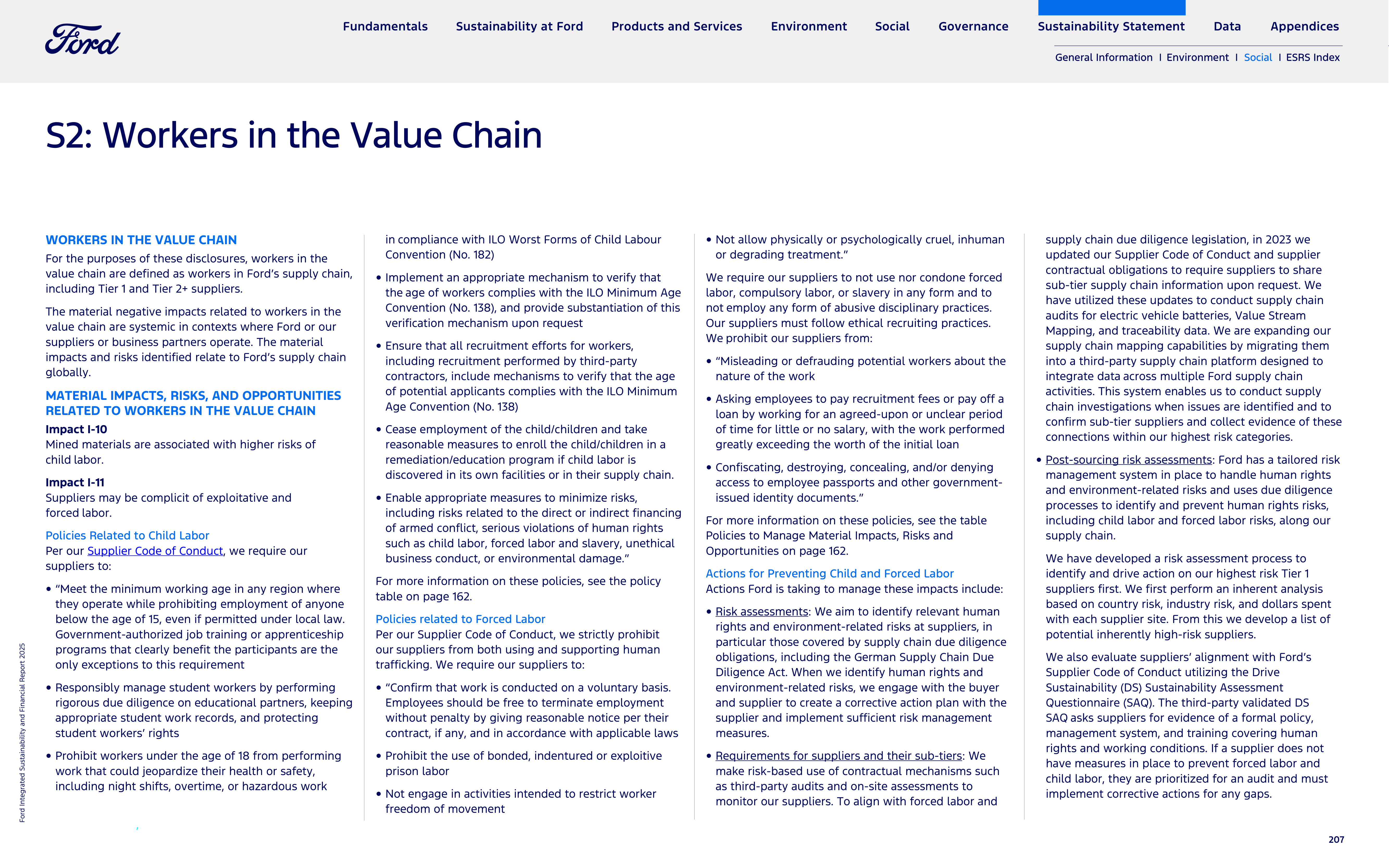 Ford Integrated Sustainability and Financial Report — page 207