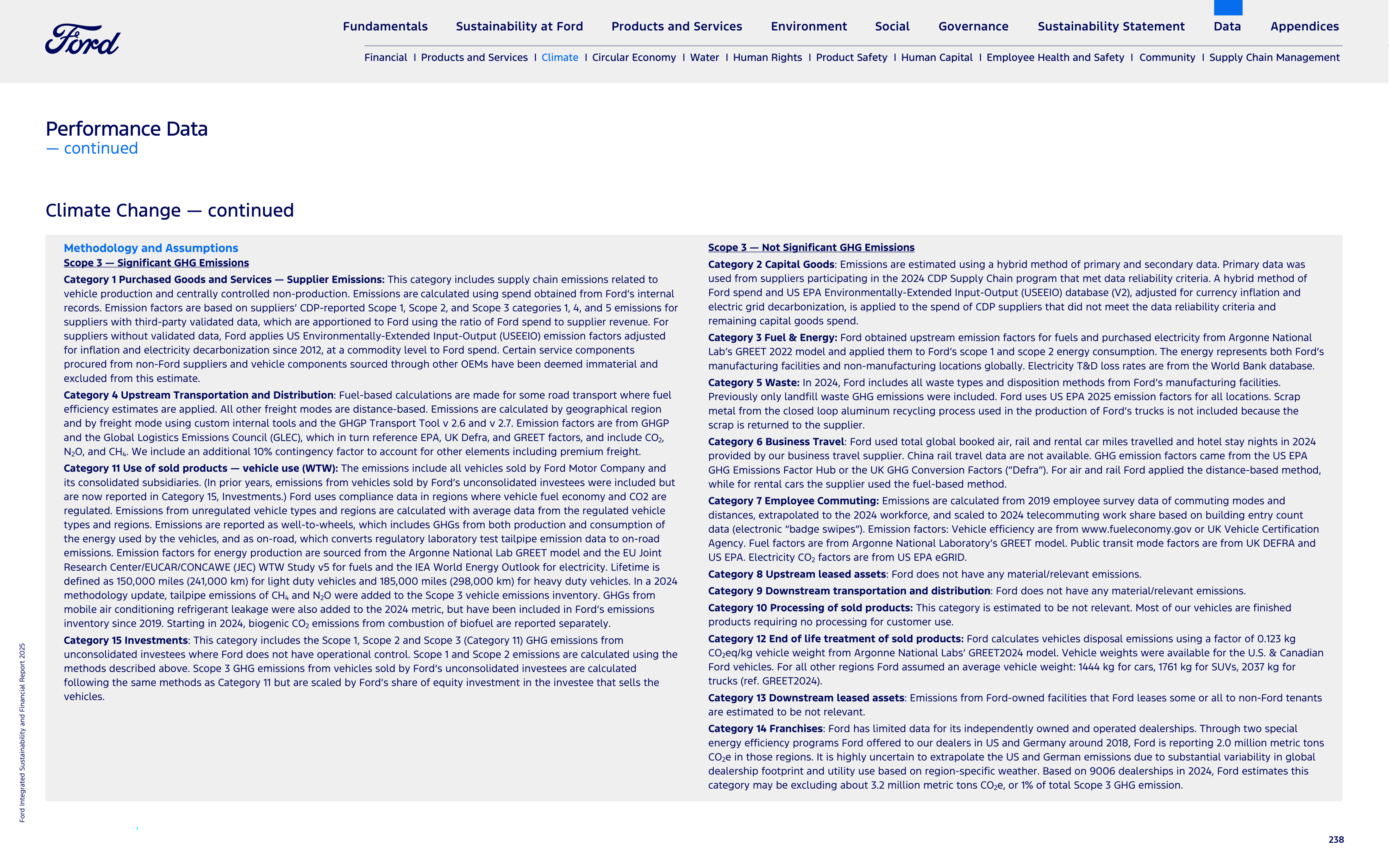 Ford Integrated Sustainability and Financial Report — page 238