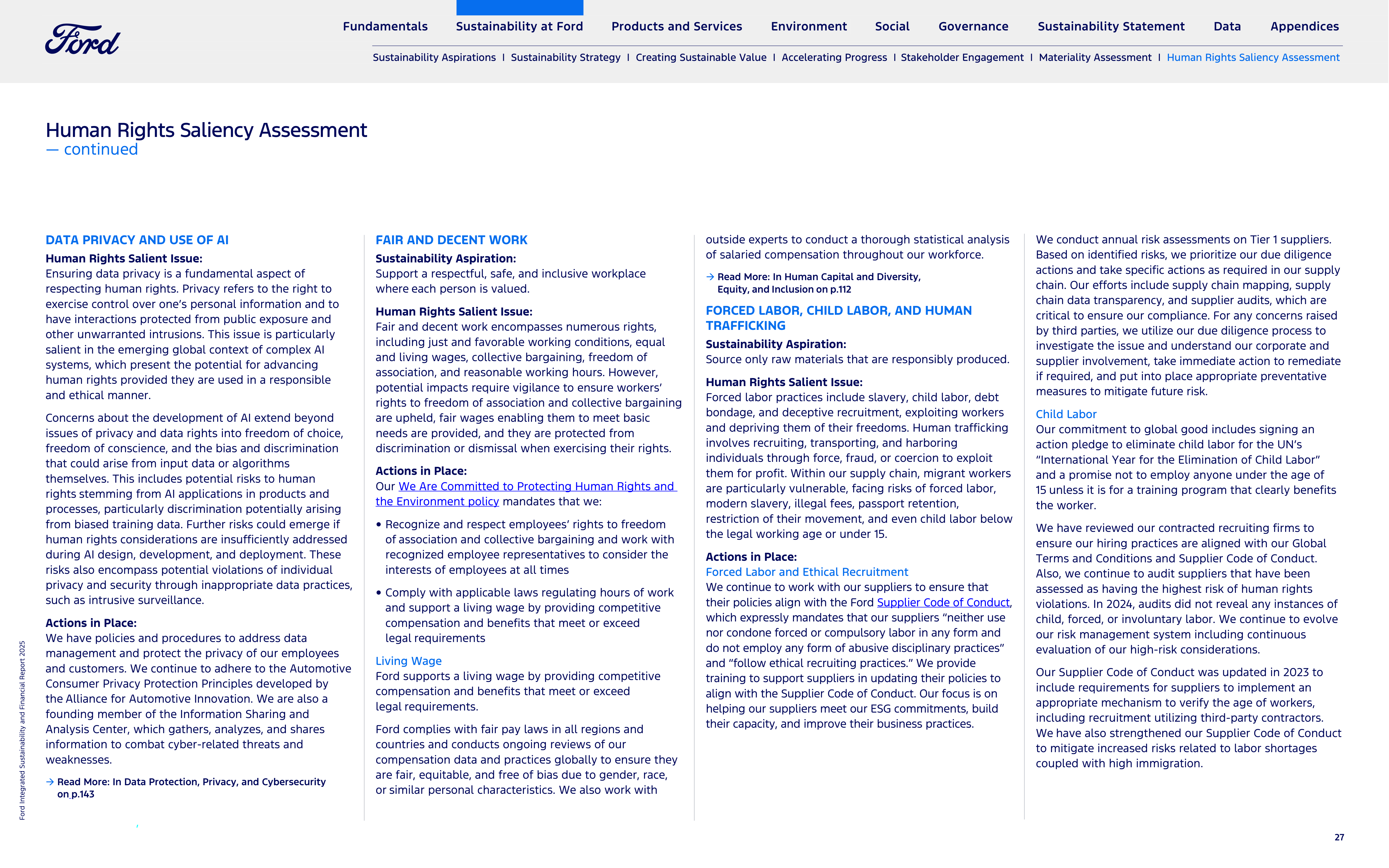 Ford Integrated Sustainability and Financial Report — page 27