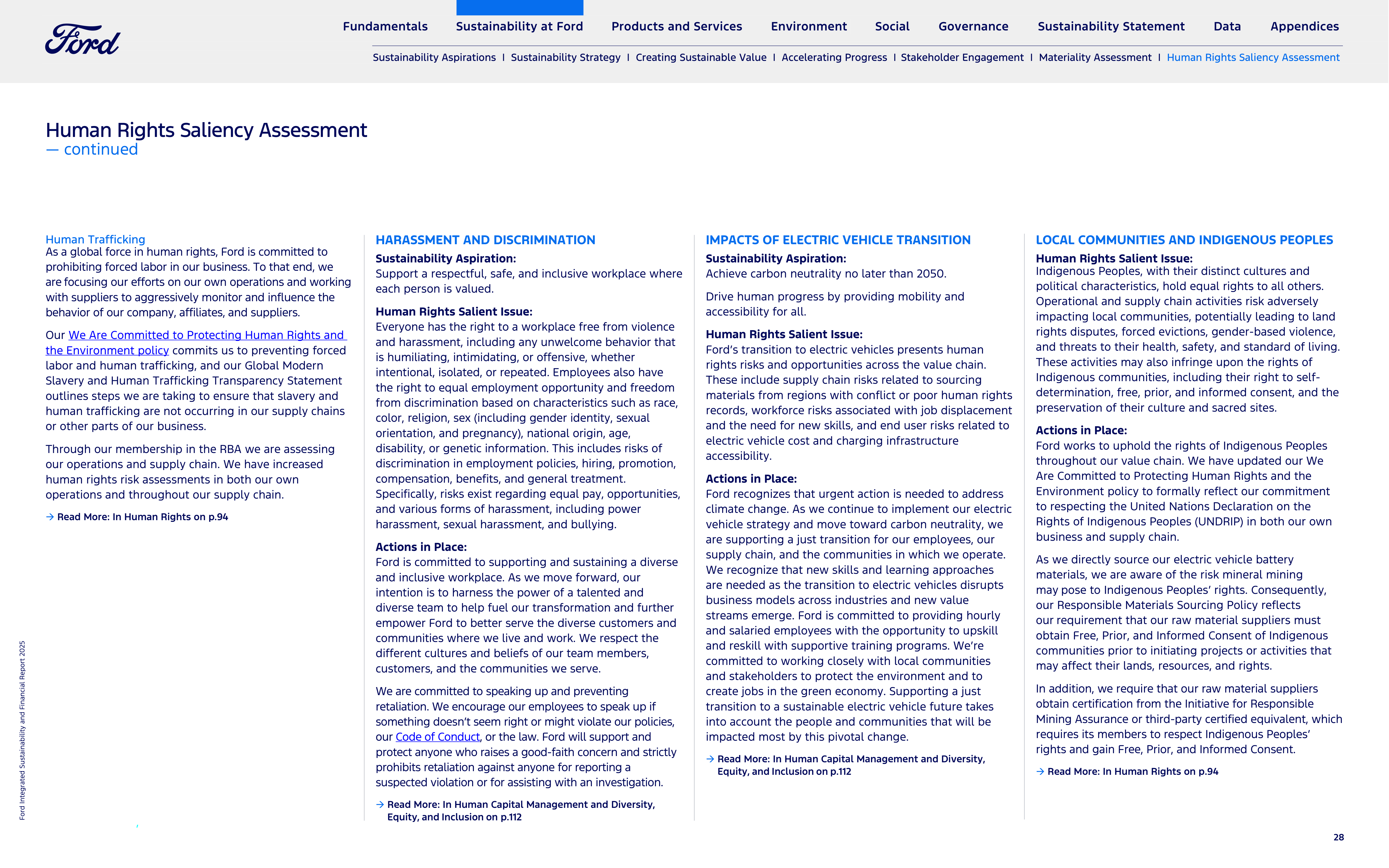 Ford Integrated Sustainability and Financial Report — page 28